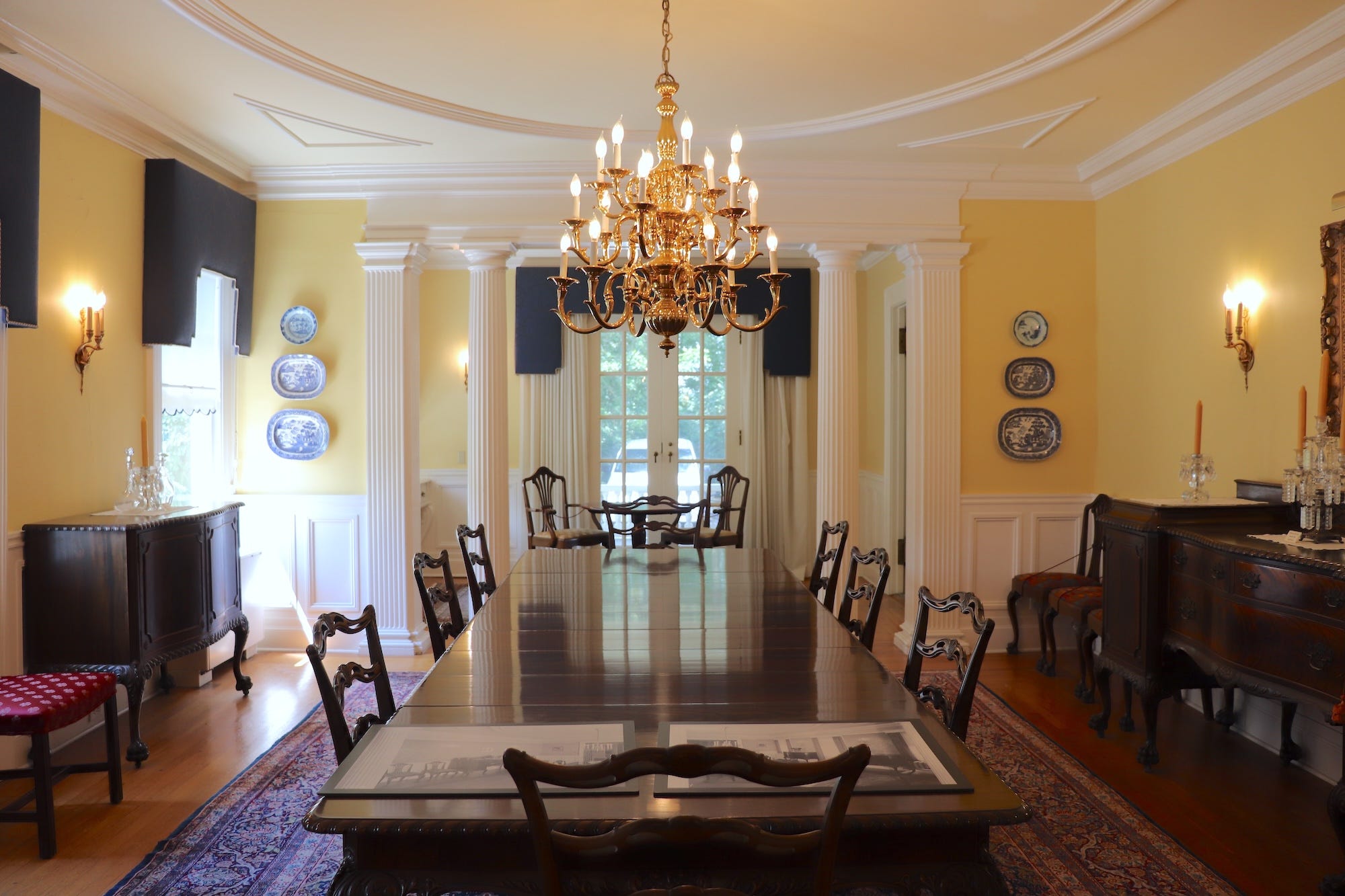 The dining room at Hawthorn Hill.
