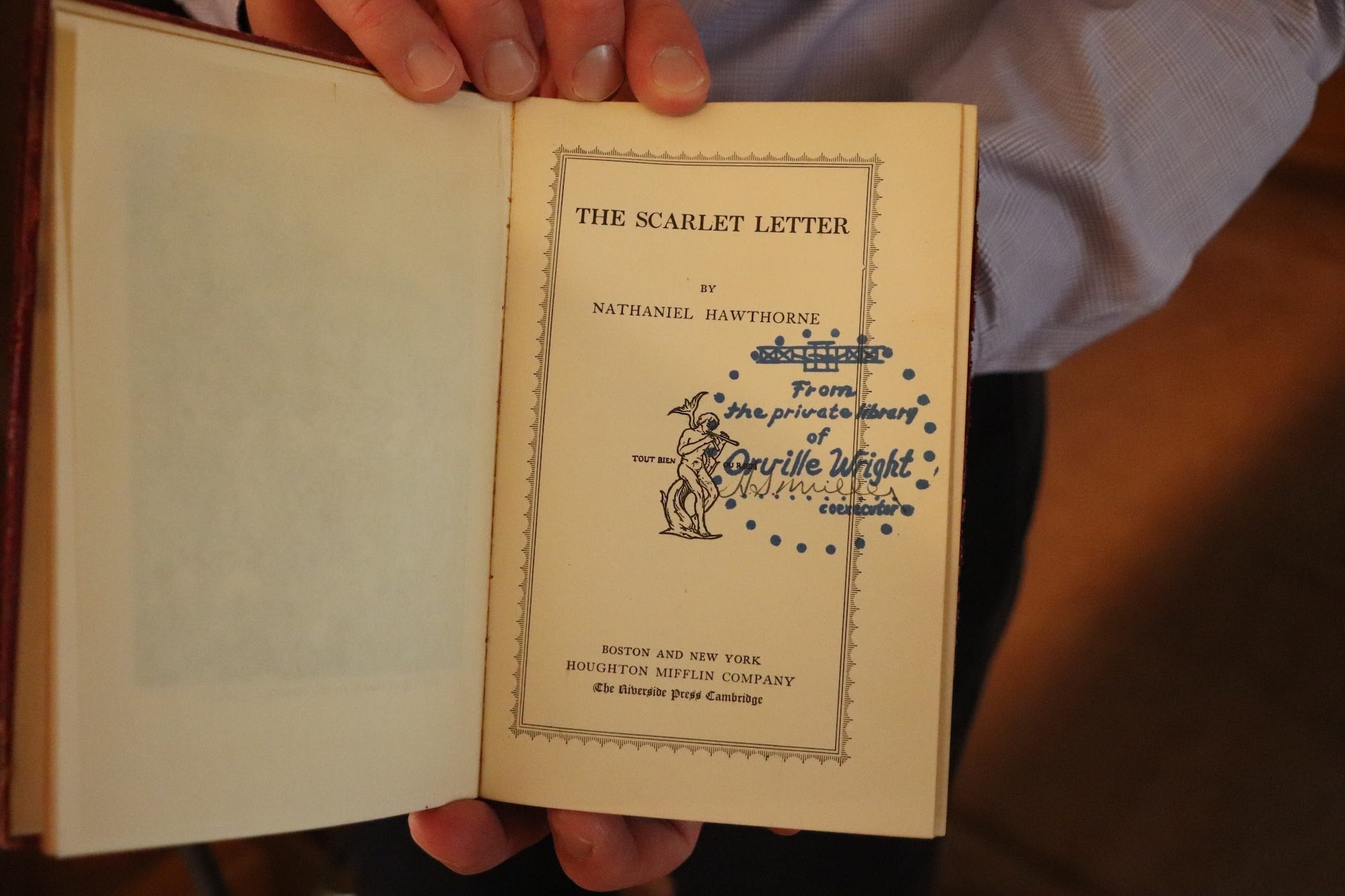 A stamp in one of Orville Wright's books.