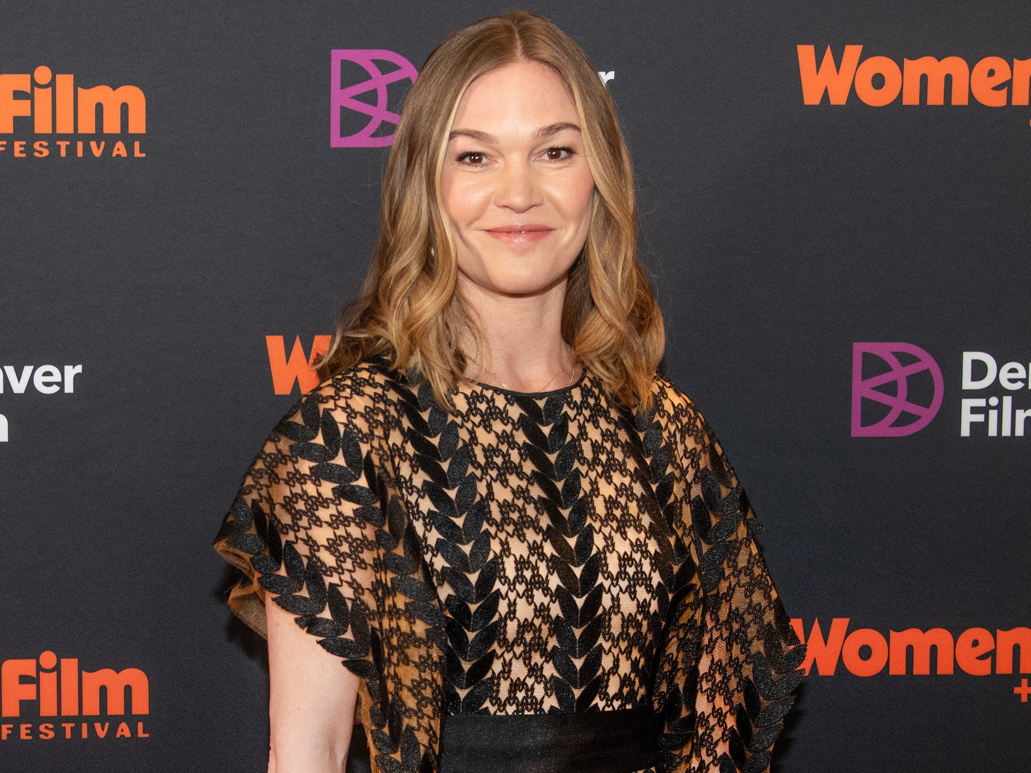 Julia Stiles, the honoree of the Women + Film Barbara Bridges Inspiration Award, attends Denver Film's Women + Film Festival at Denver Botanic Gardens on May 30, 2025 in Denver, Colorado.