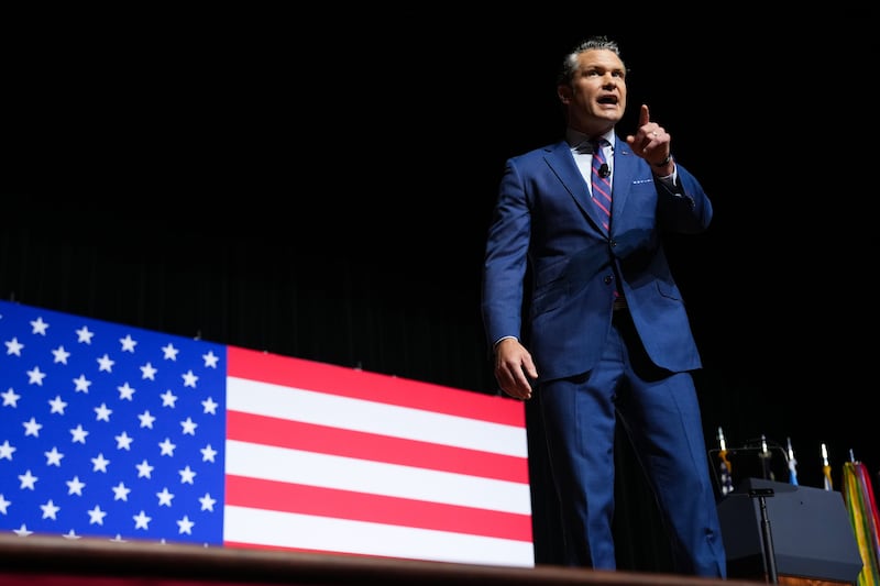 Secretary of War Pete Hegseth speaks to senior military leaders on September 30, 2025 in Quantico, Virginia. In an unprecedented gathering, almost 800 generals, admirals and their senior enlisted leaders were ordered to attend the speech from around the world on short notice.