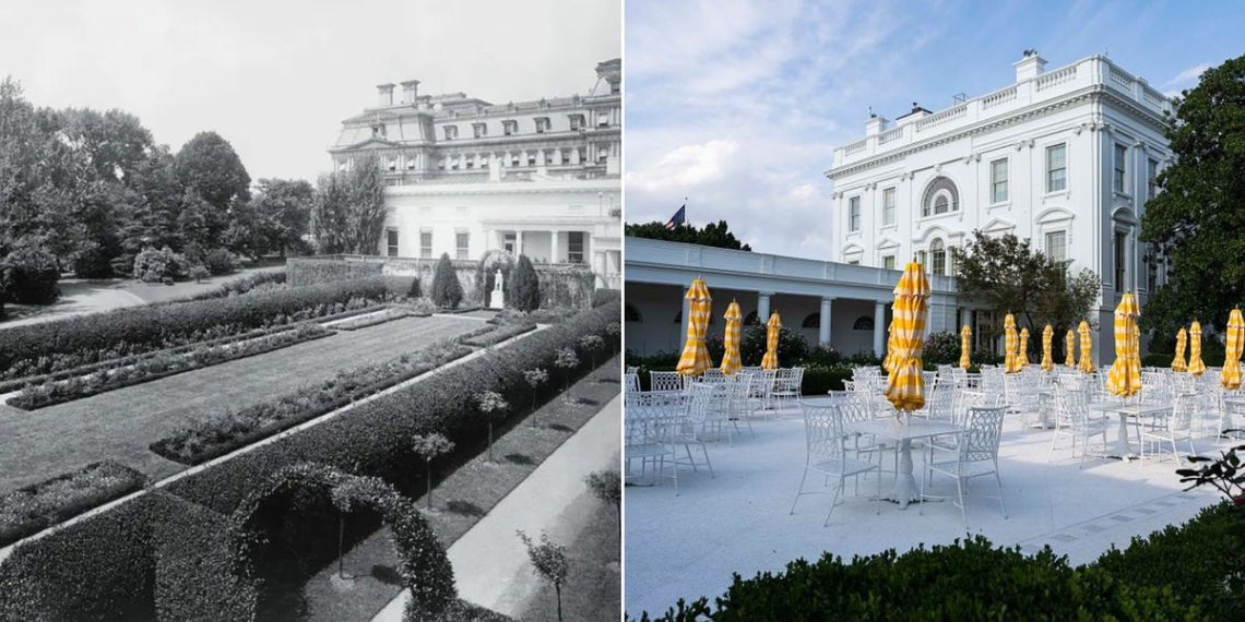 Donald Trump redesigned the White House’s Rose Garden. See how the space has changed over the years.