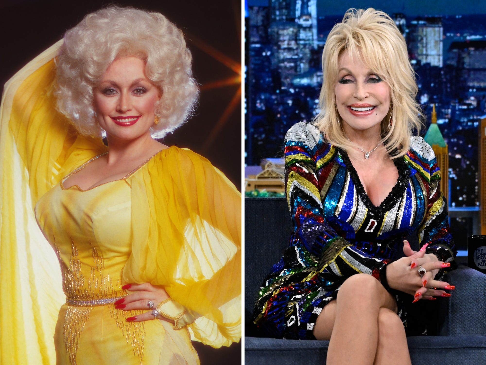dolly parton in 1978 and in 2022
