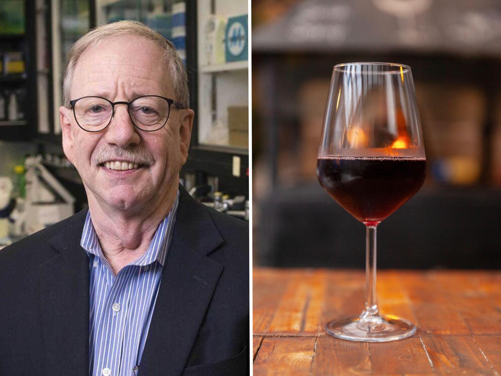 Dr. Steven Austad/a glass of wine