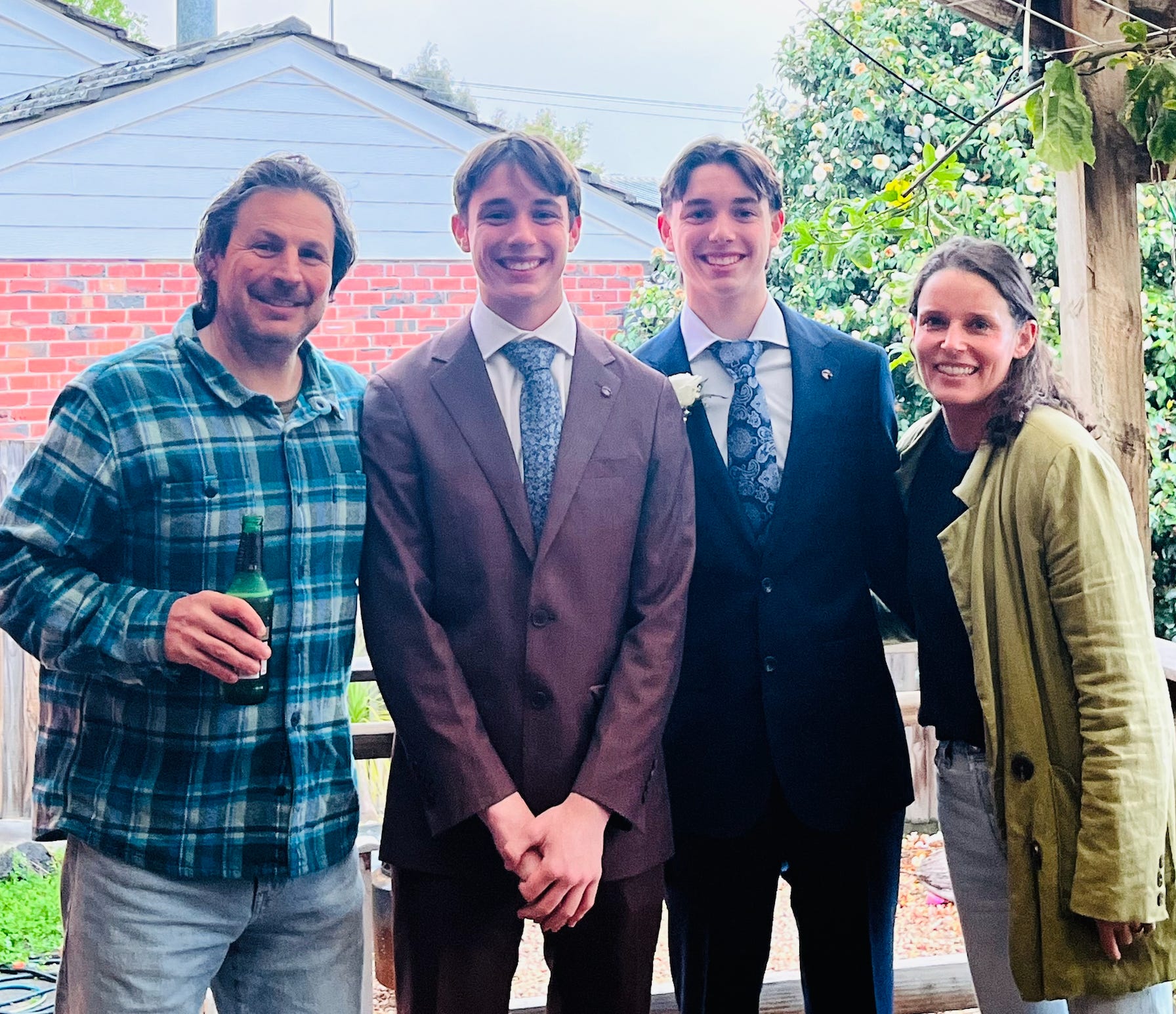 Couple and twin boys