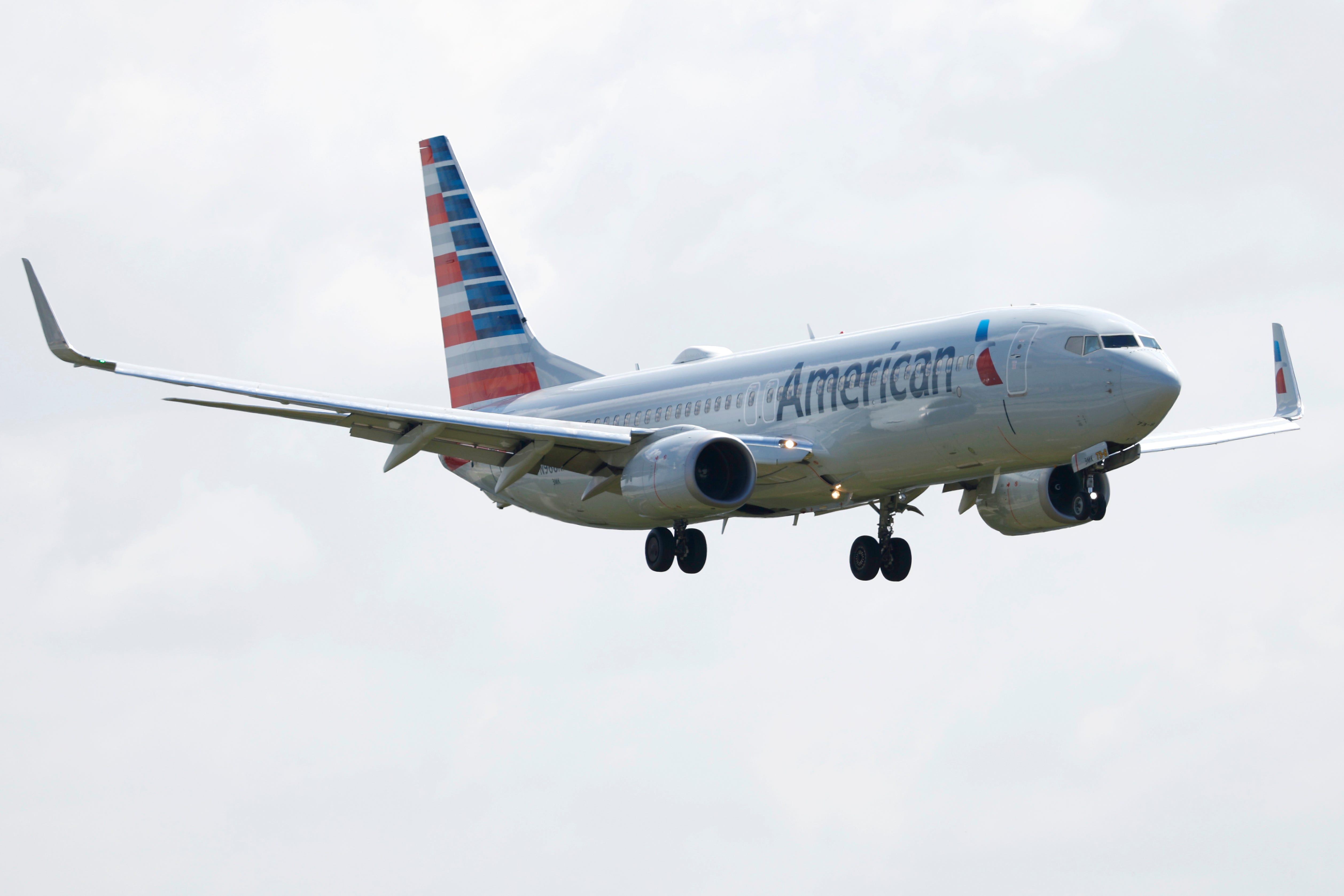 An American Airlines Boeing 737 airplane arrives at Los Angeles International Airport from Phoenix on March 28, 2025 in Los Angeles, California.