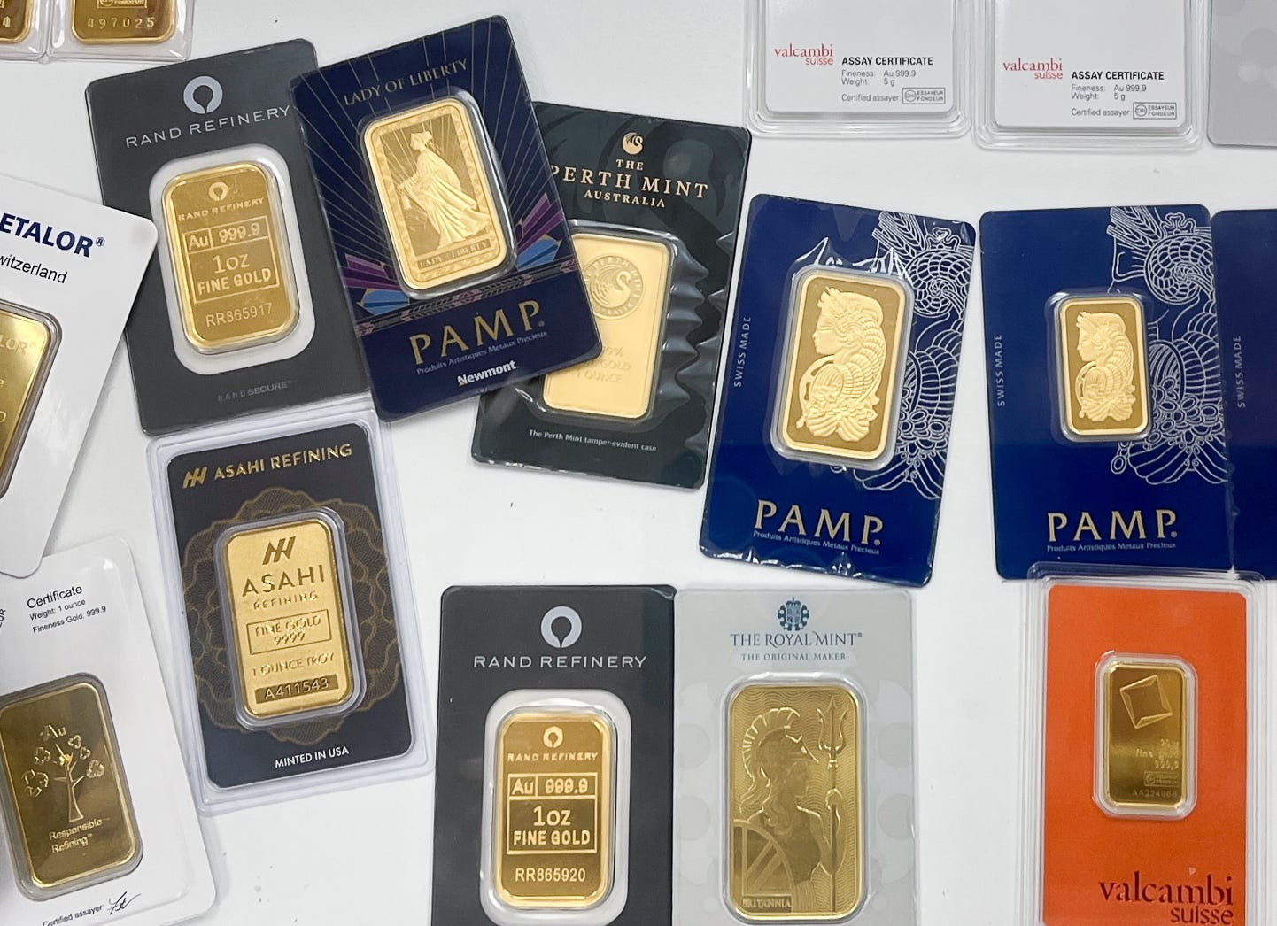 The gold display case at Bullion Traders LLC