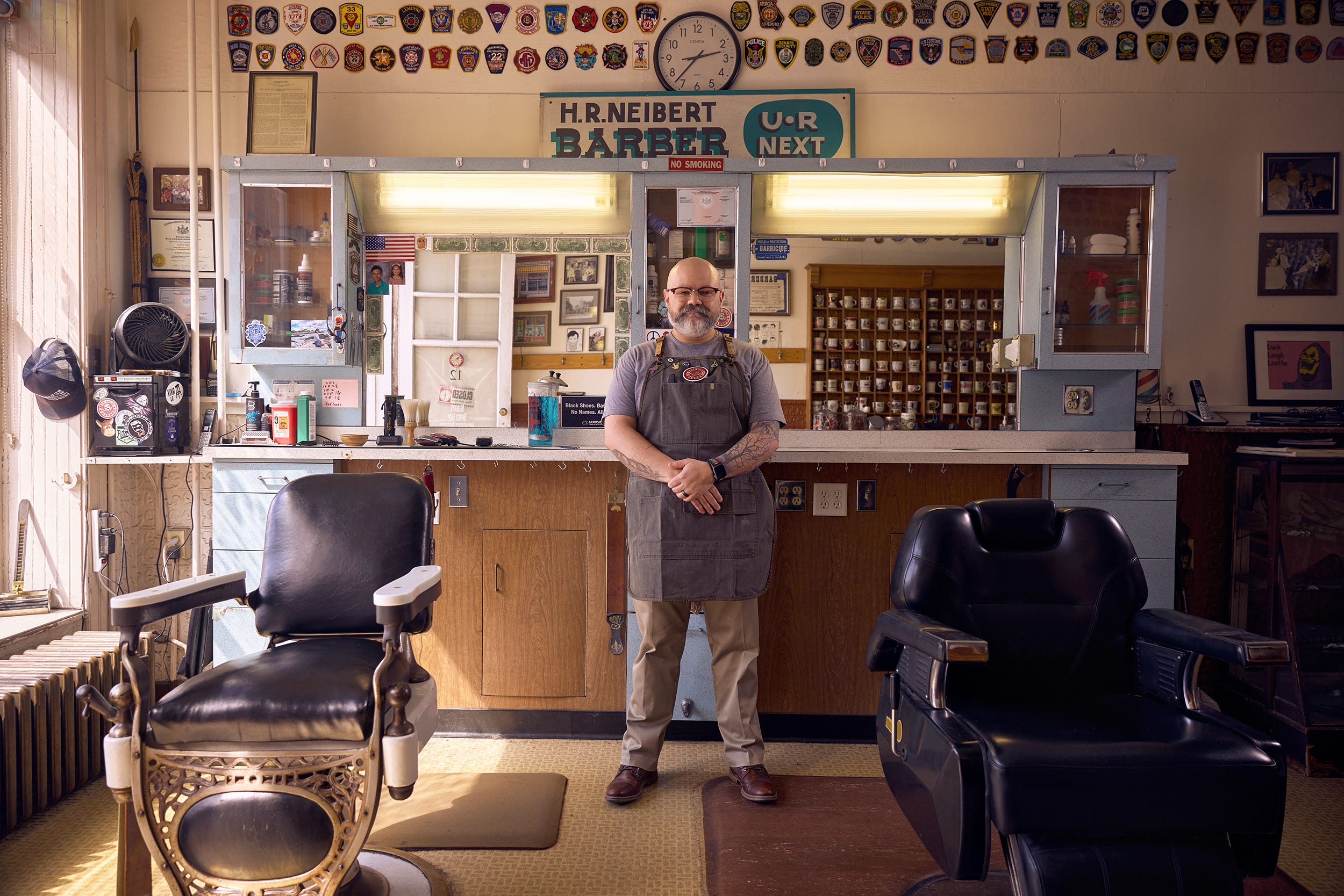 Tate Yohe at his barber shop