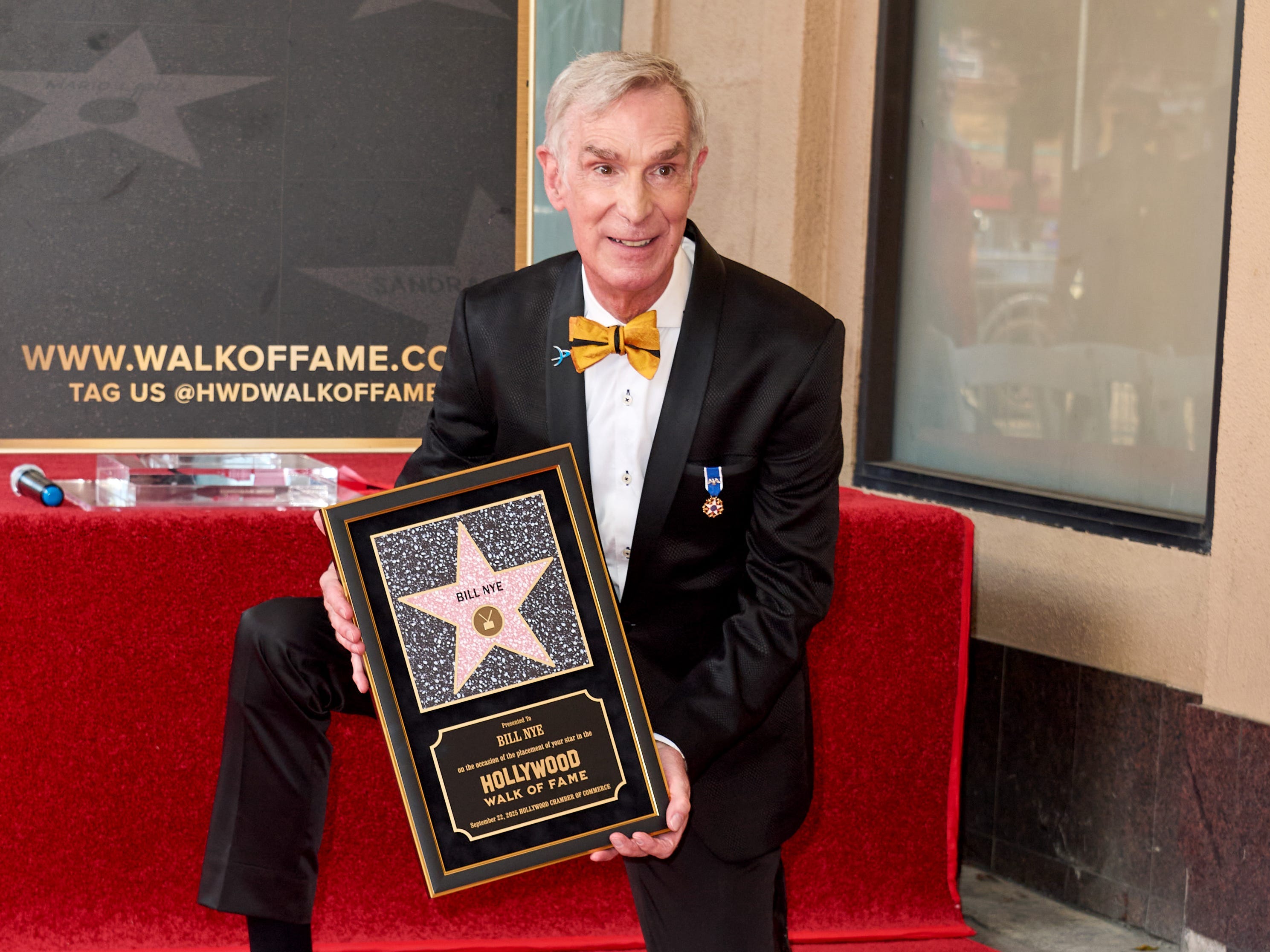 Bill Nye the Science Guy was honored with a star on the Hollywood Walk of Fame.