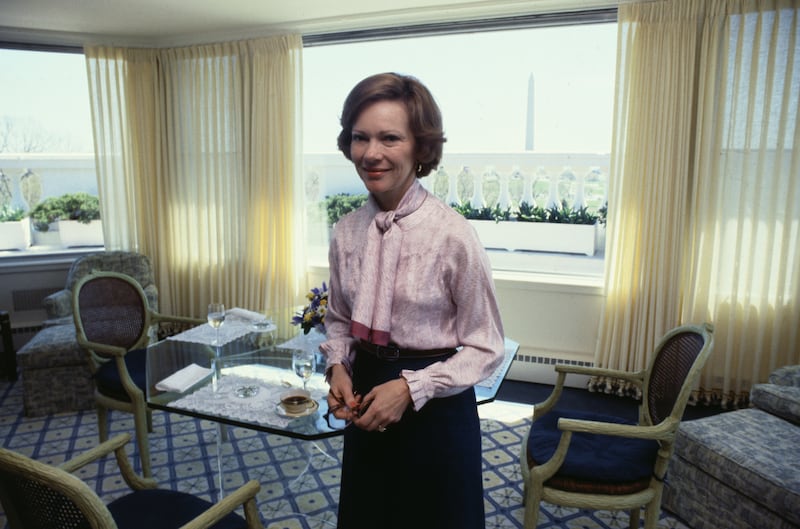 (Original Caption) Washington, D. C.: Close up of Mrs. Jimmy Carter in White House solarium.