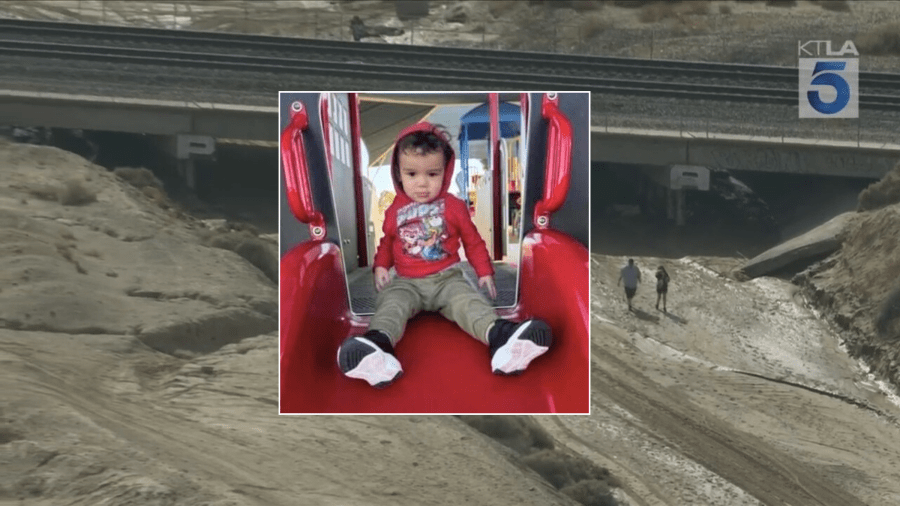 Body of toddler swept away by flood waters found by rescuers near Barstow