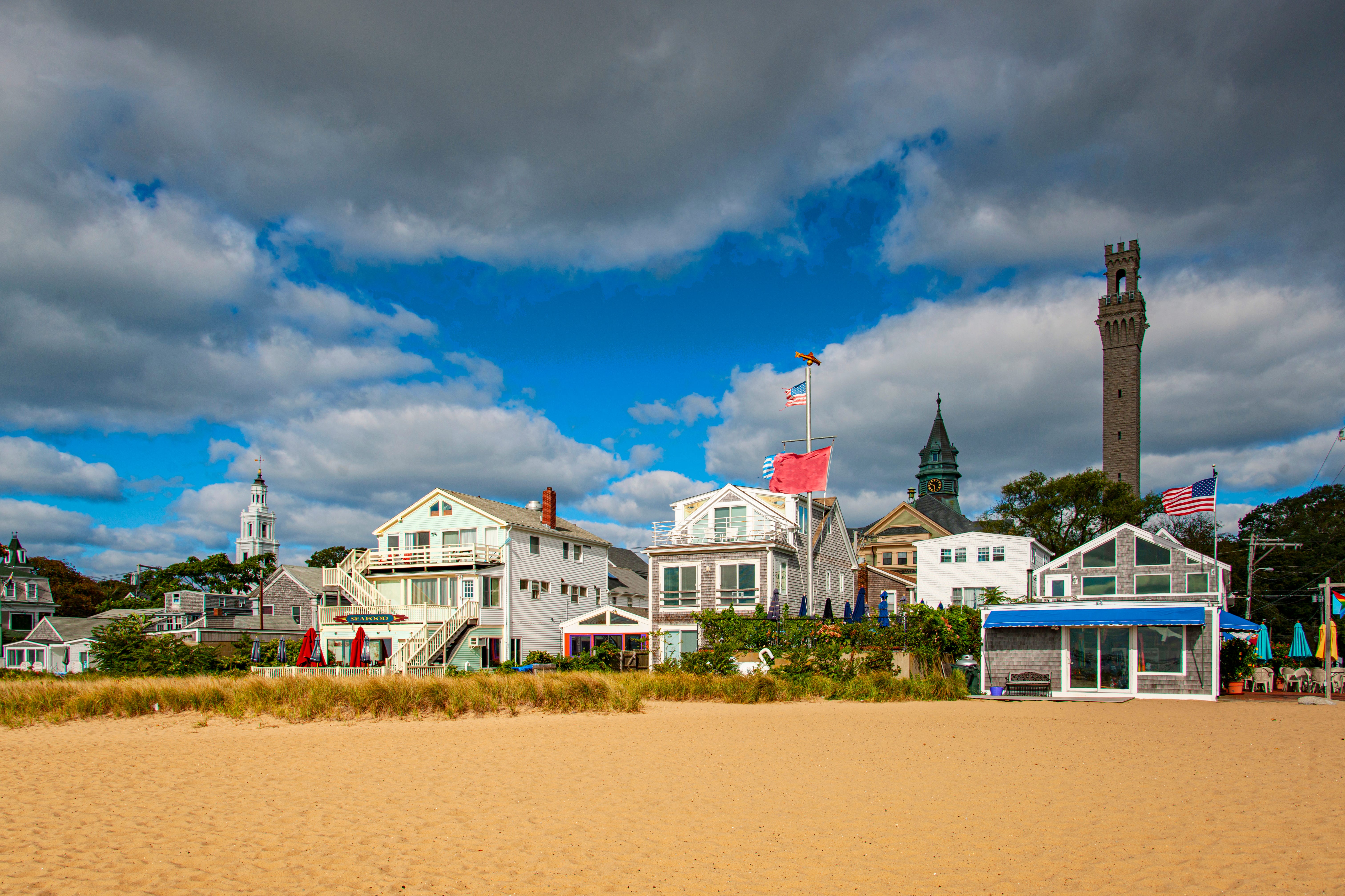 Homes on the beach in Cape Cod.