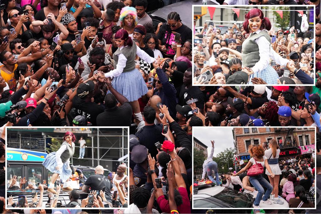 Cardi B attracts hundreds to pop up event in NYC