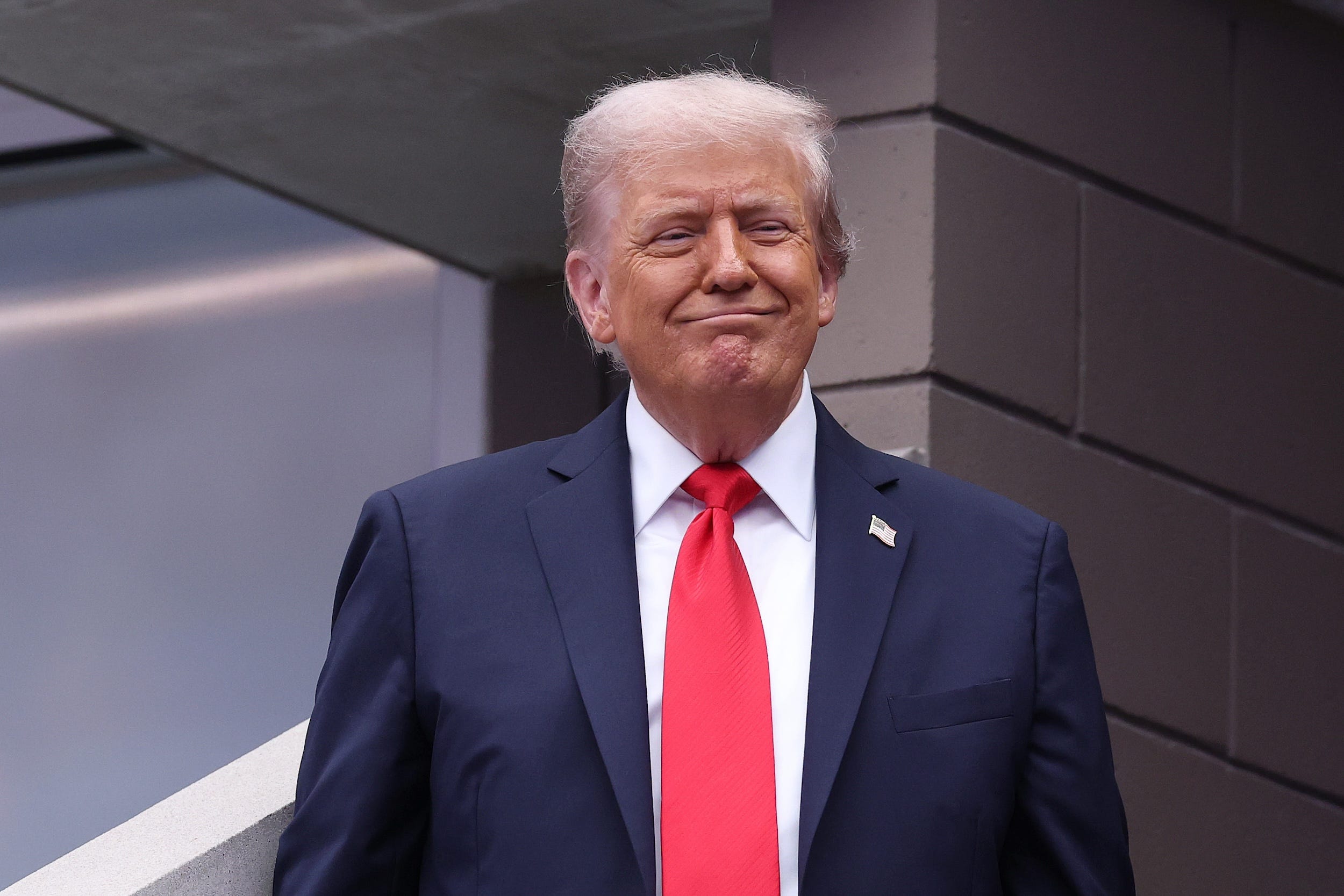 President Donald Trump smiles