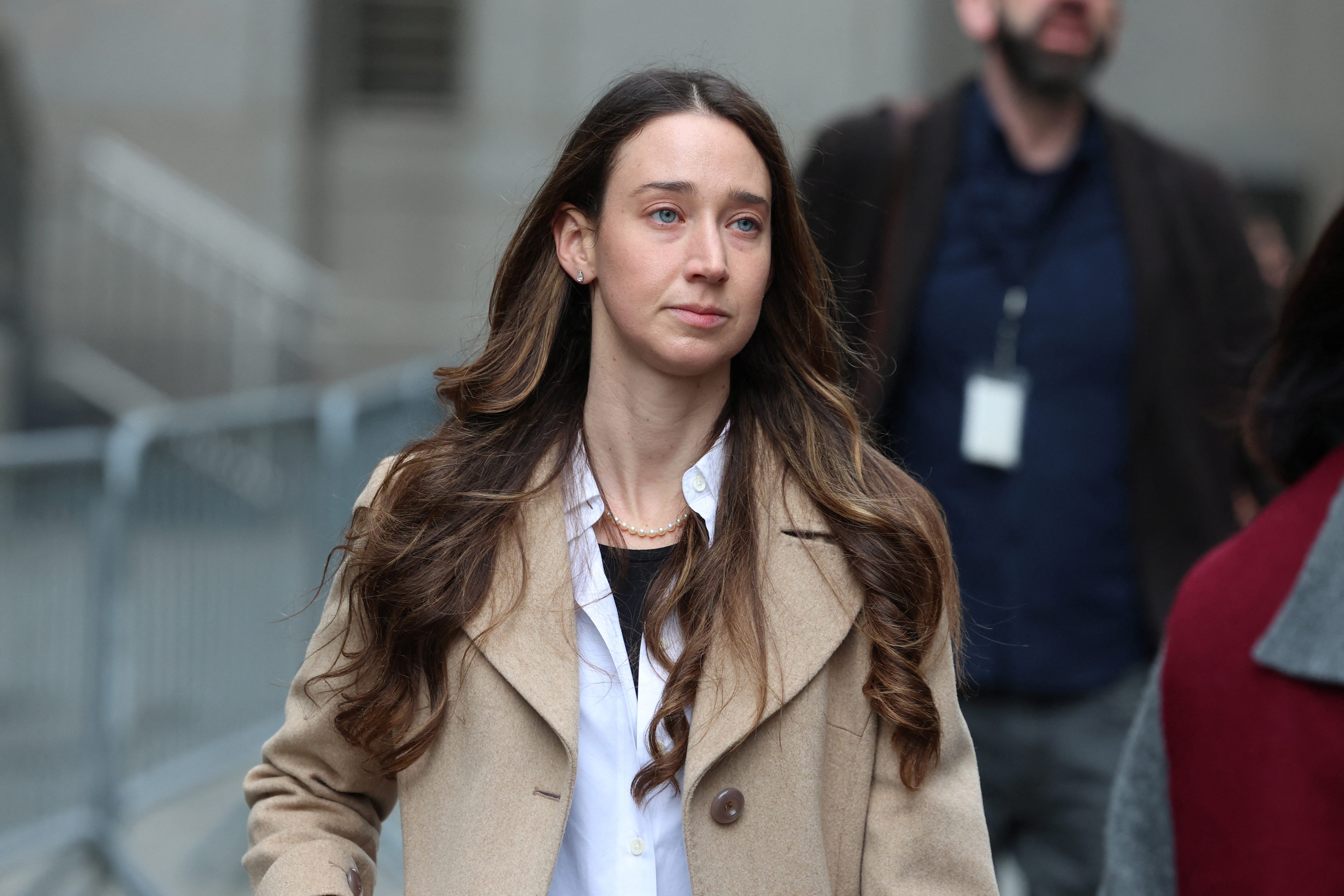 Fintech entrepreneur Charlie Javice leaves federal court in Manhattan after her conviction on four counts of defrauding JPMorgan during the 2021 sale of her financial aid startup, Frank.