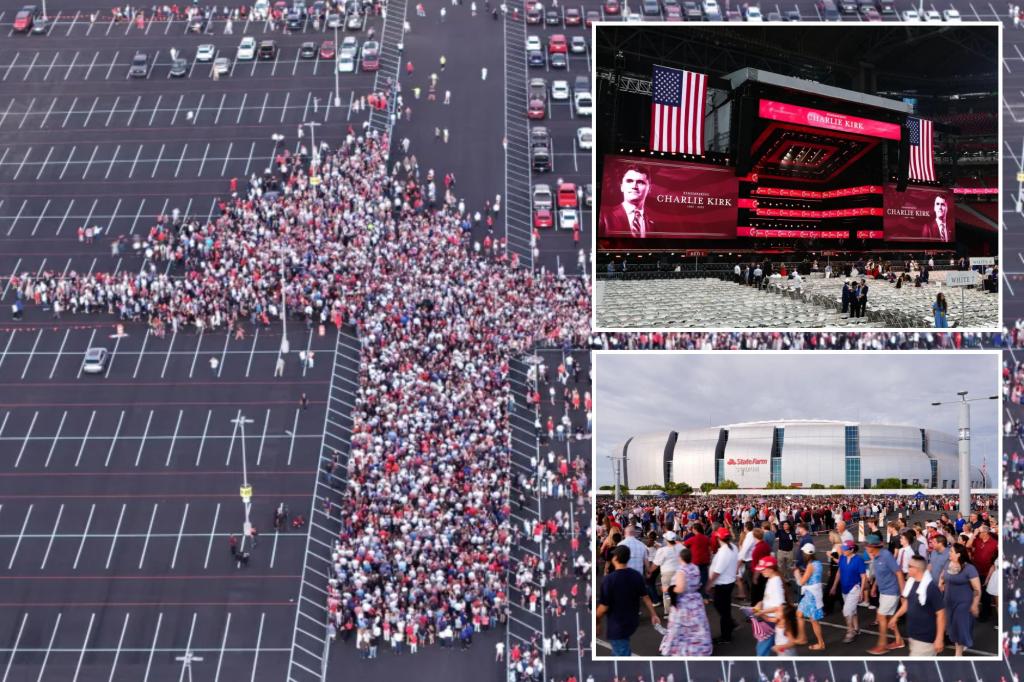 Charlie Kirk funeral hits capacity as 200K people turn out — with President Trump and widow Erika expected to speak