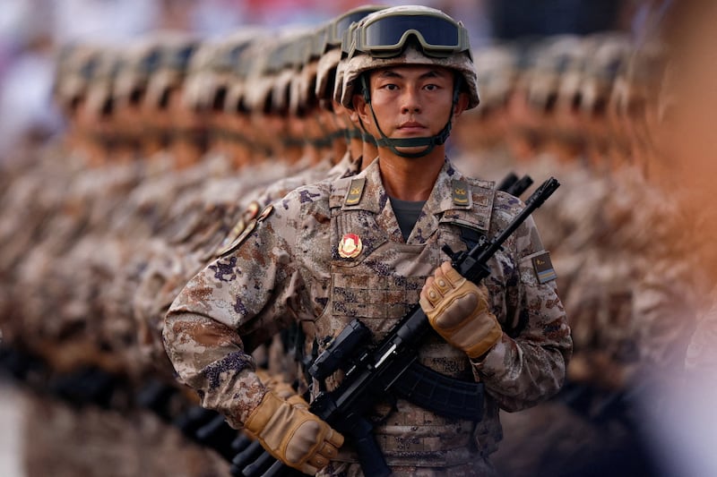 China's military parade underway