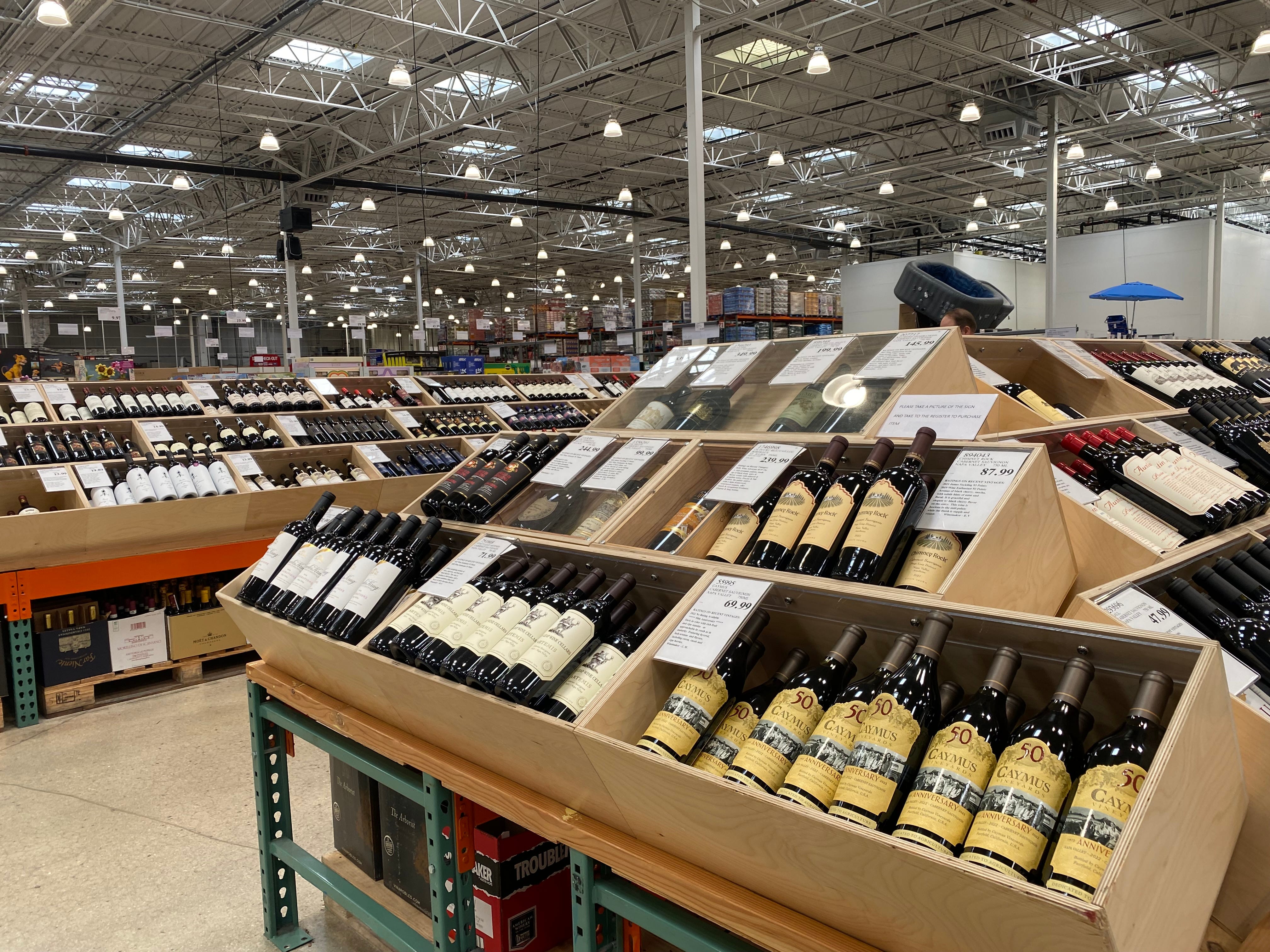 Costco wine department, liquor store, Florida.