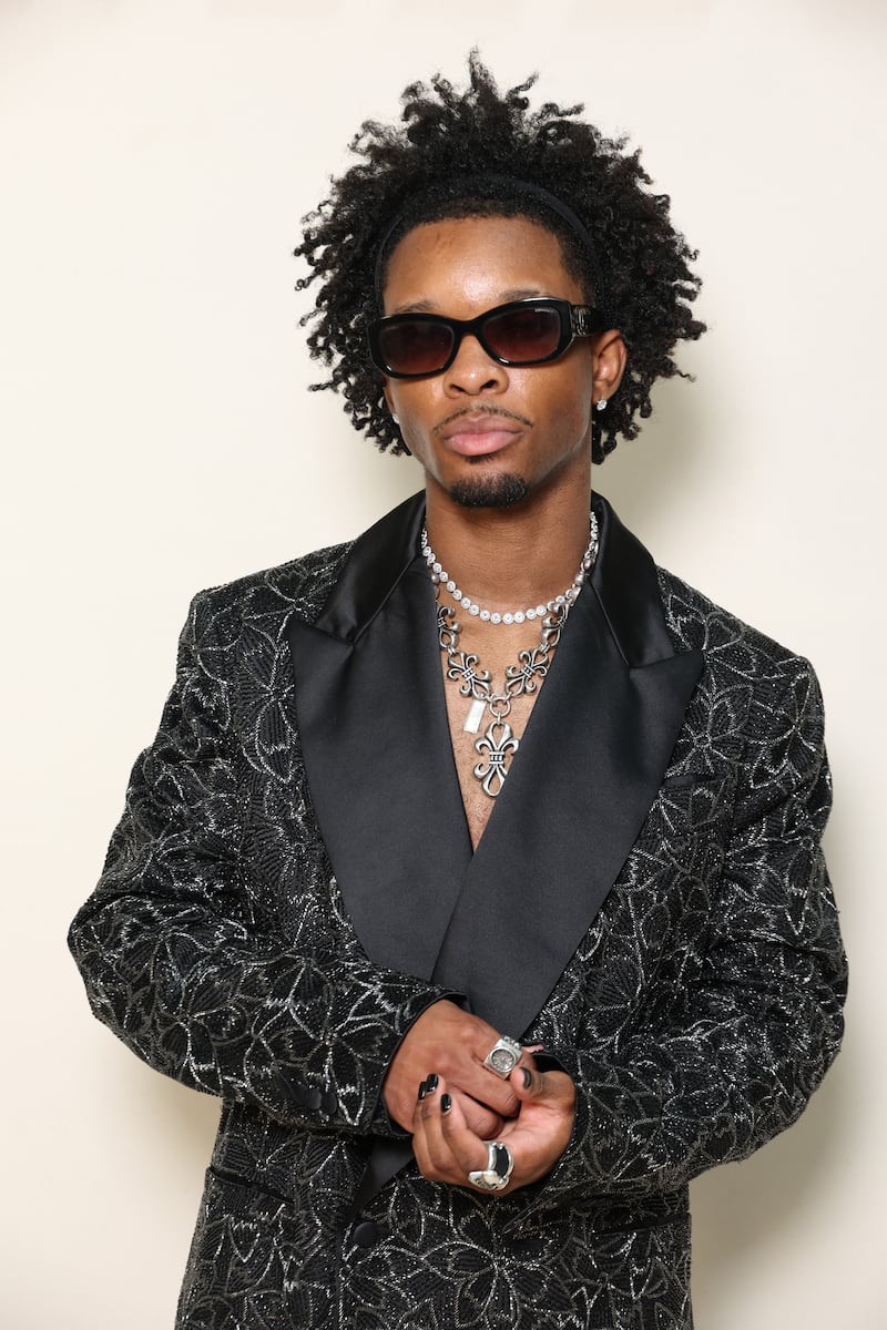 PARIS, FRANCE - JUNE 26: (EDITORIAL USE ONLY - For Non-Editorial use please seek approval from Fashion House) d4vd attends the Amiri Menswear Spring/Summer 2026 show as part of Paris Fashion Week on June 26, 2025 in Paris, France. (Photo by Pascal Le Segretain/Getty Images)