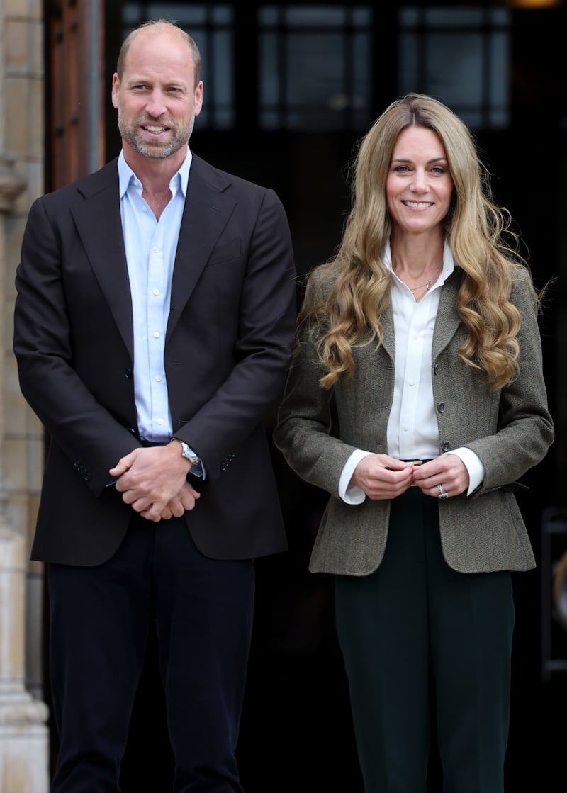 The Prince and Princess of Wales in London yesterday.
