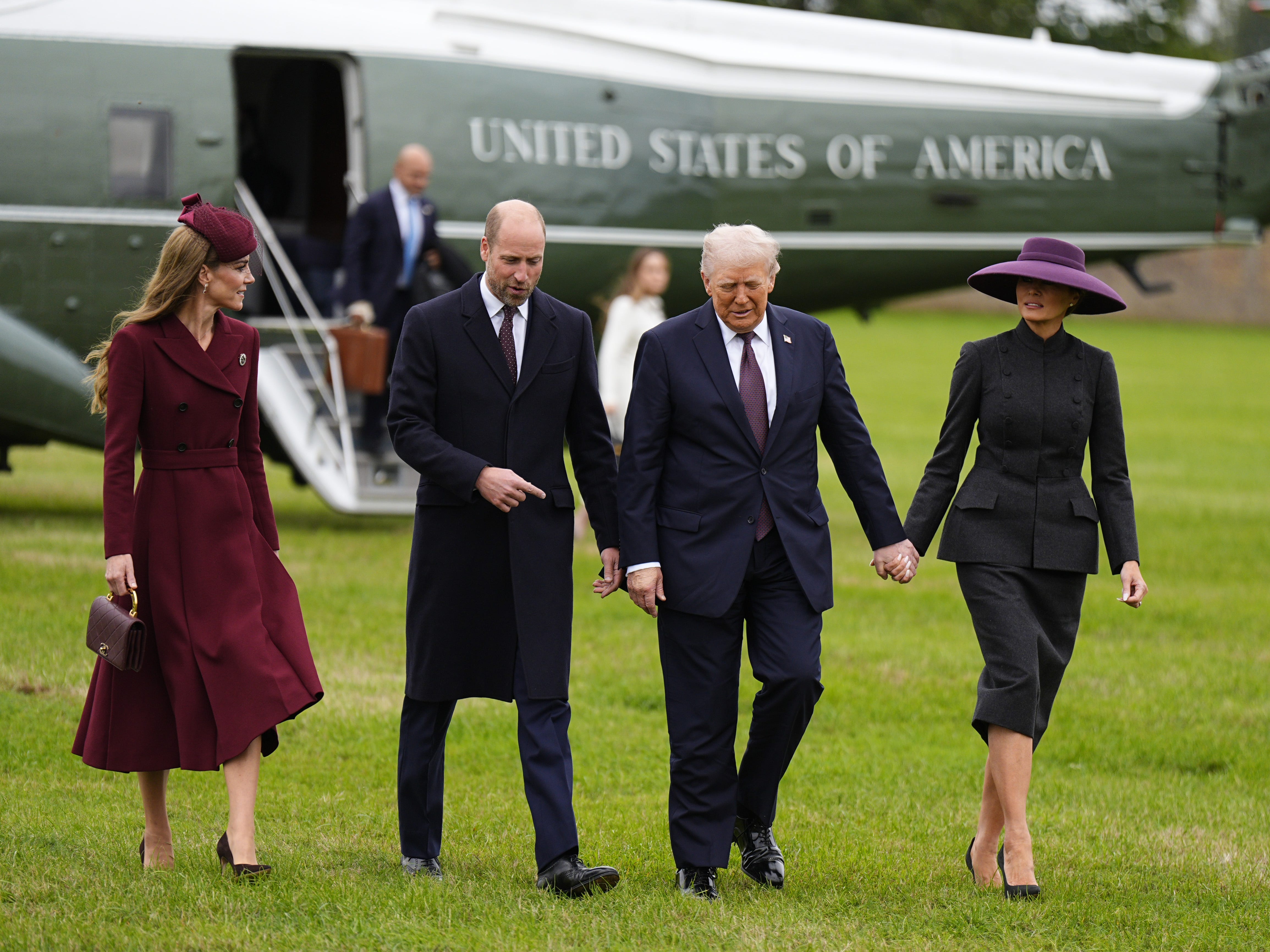 Kate Middleton, Prince William, Donald Trump, and Melania Trump in Windsor, England.