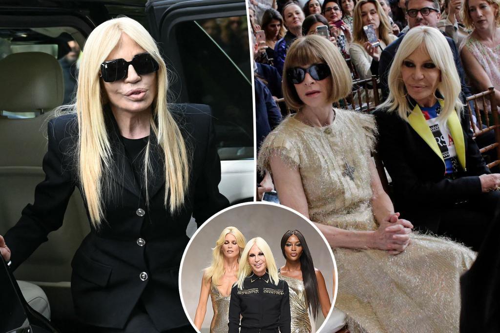 Donatella Versace skips first Versace fashion show at Milan Fashion Week since her ouster, seen hanging with Anna Wintour