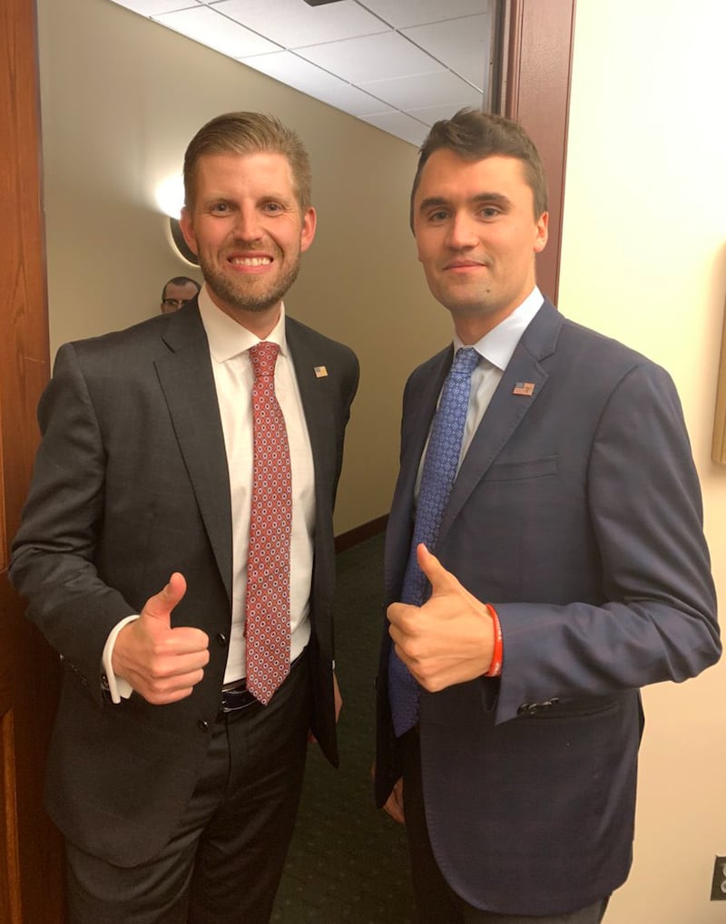 Eric Trump and Charlie Kirk.