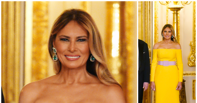 Fashion Notes: Melania Trump Glows in Colorful Carolina Herrera Gown, Emerald Jewels for U.S.-UK State Dinner