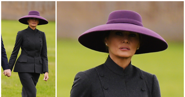 Fashion Notes: Melania Trump Visits British Royals in Striking Dior Haute Couture Suit and Hat