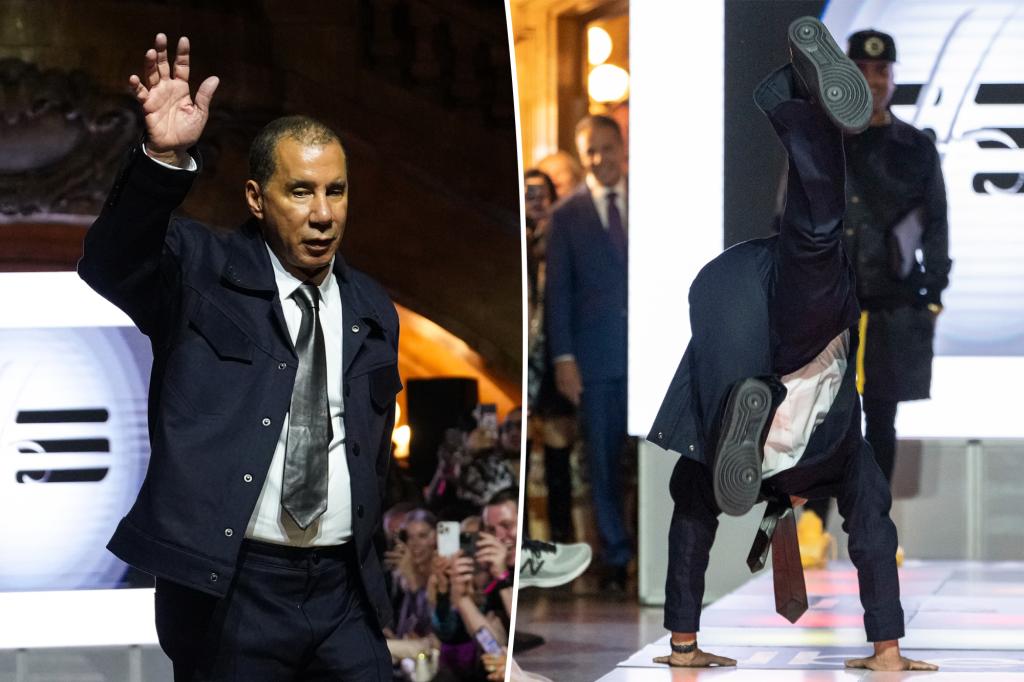 Former Governor David Paterson attempts to breakdance on fashion runway: Video