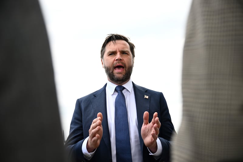 MINNEAPOLIS, MINNESOTA - SEPTEMBER 3: U.S. Vice President JD Vance speaks to the press after paying his respects to victims of the Annunciation Catholic Church shooting on September 3, 2025 in Minneapolis, Minnesota. The shooting left two students dead and many more wounded. (Photo by Alex Wroblewski-Pool/Getty Images)