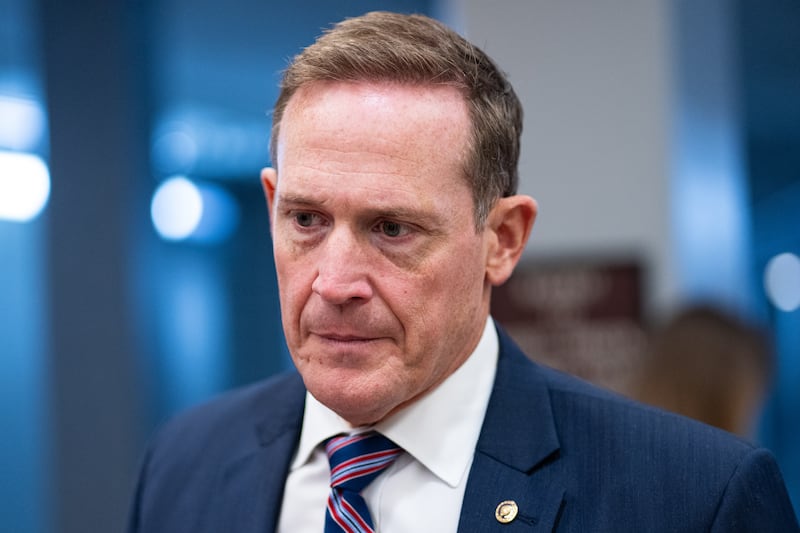 Sen. Ted Budd, R-N.C., arrives for a vote in the Capitol on Tuesday, June 3, 2025.