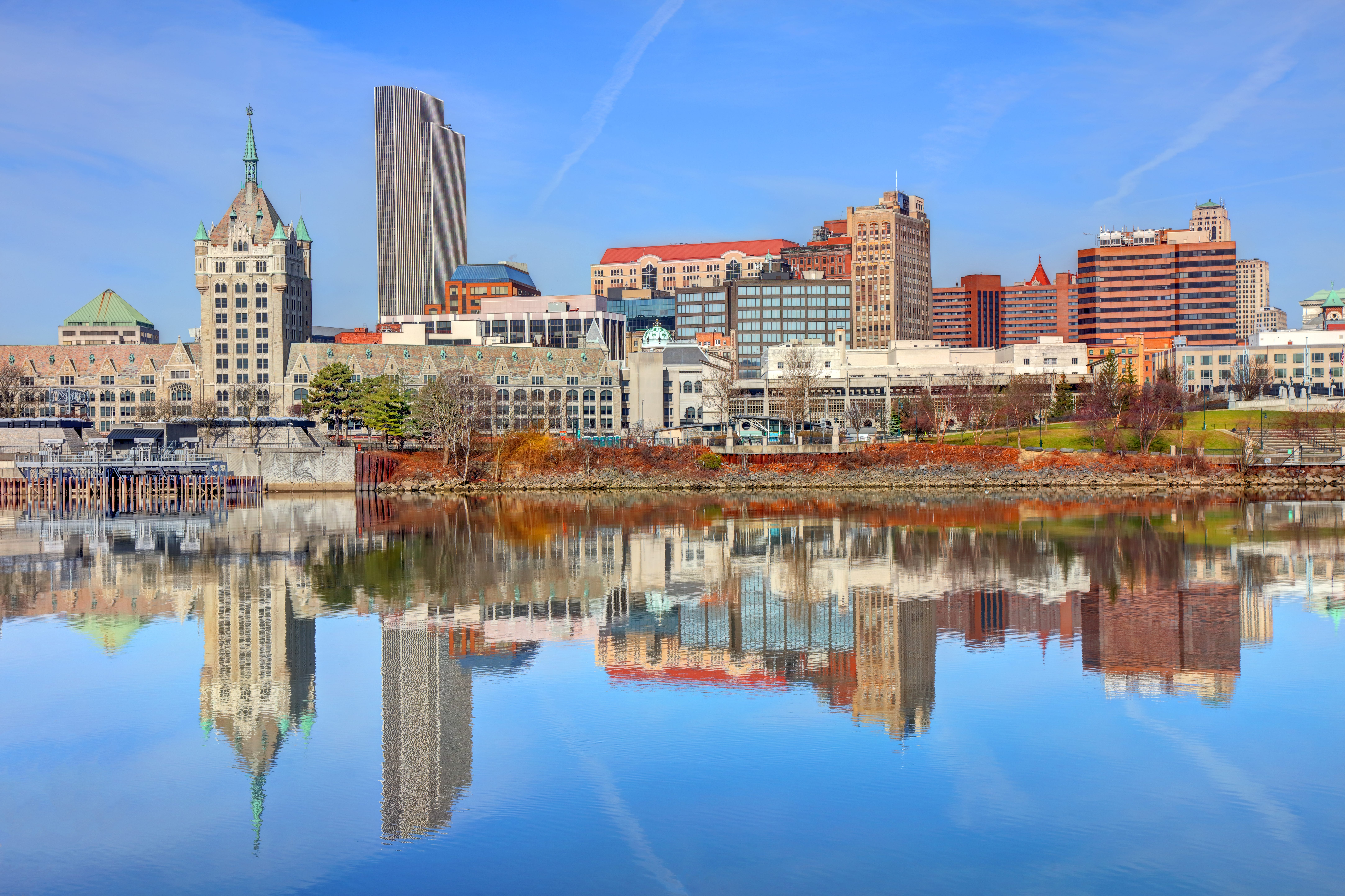 The skyline in Albany, New York.