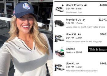 Golf influencer shocked to see Uber prices at Ryder Cup