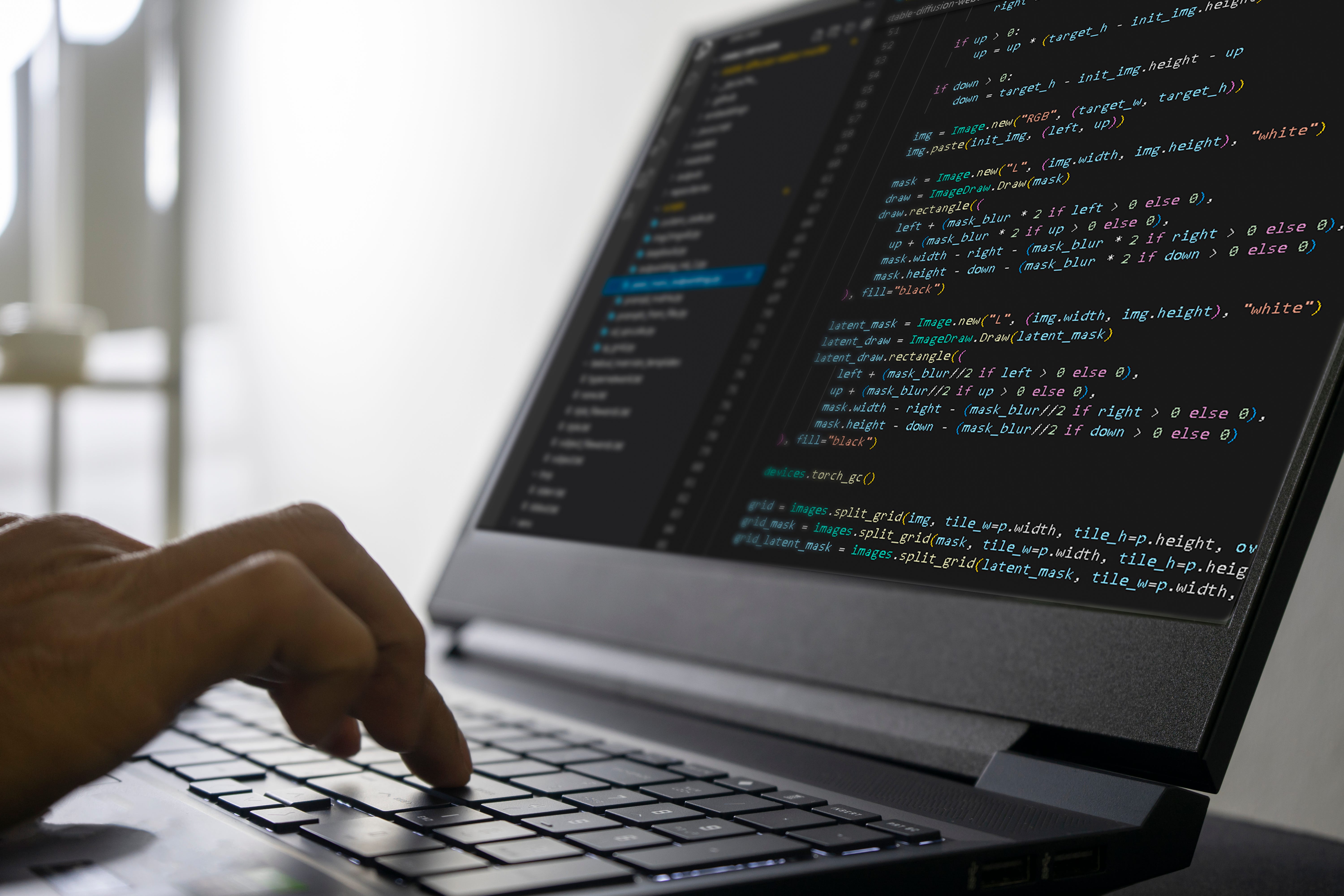 Code on computer