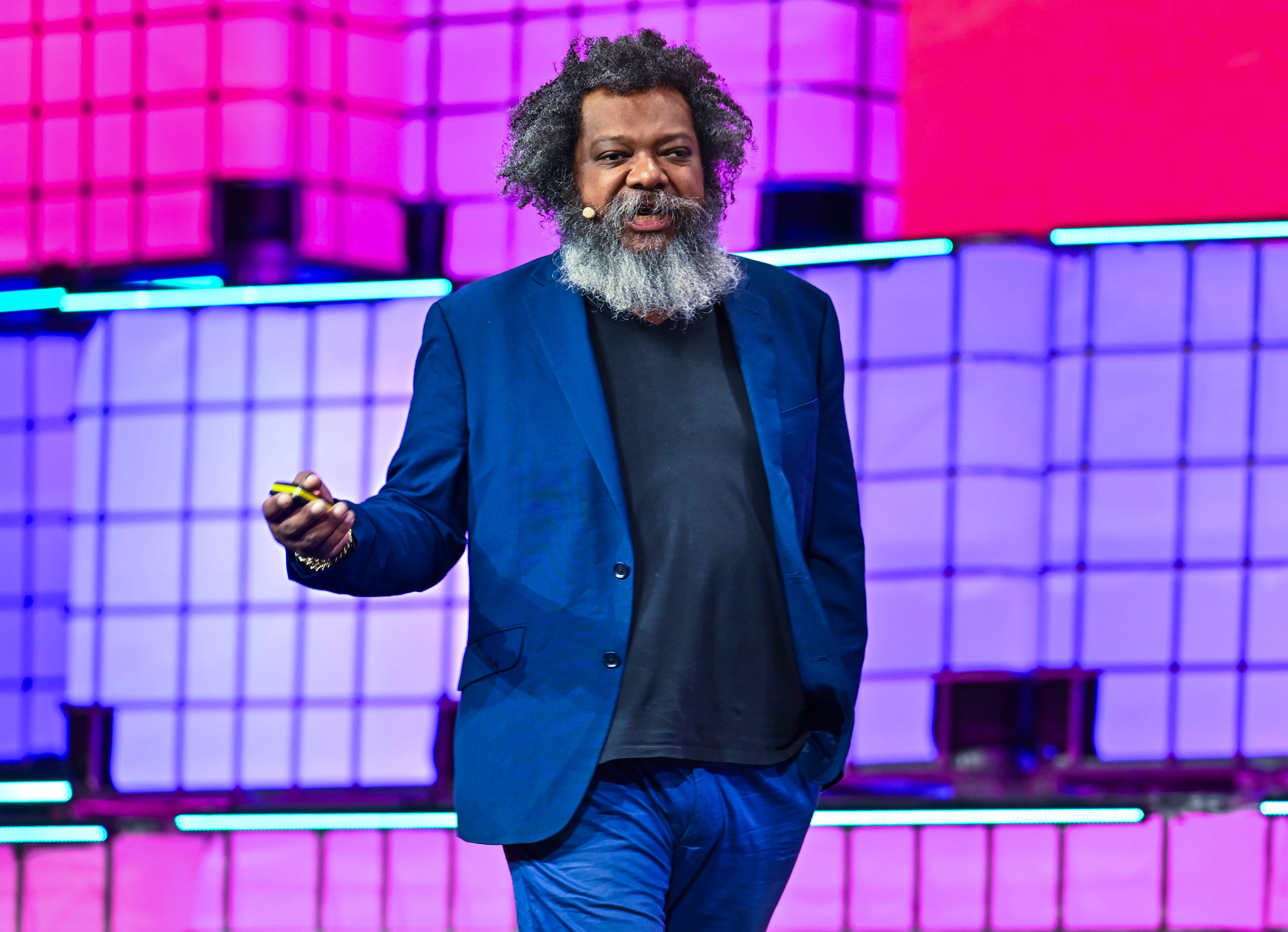 Bonin Bough, Co-Founder and Chief Strategy Officer of Group Black, attends the last day of the Web Summit in Doha, Qatar, on February 26, 2025. The largest technology conference in the Middle East this year has 25,747 attendees from 124 countries, 1,520 startups, 723 investors, and 168 partners, with AI emerging as the most represented industry. (Photo by Noushad Thekkayil/NurPhoto via Getty Images)