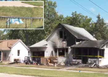Heoric construction workers resuce family from burning home, save trapped boy using trampoline