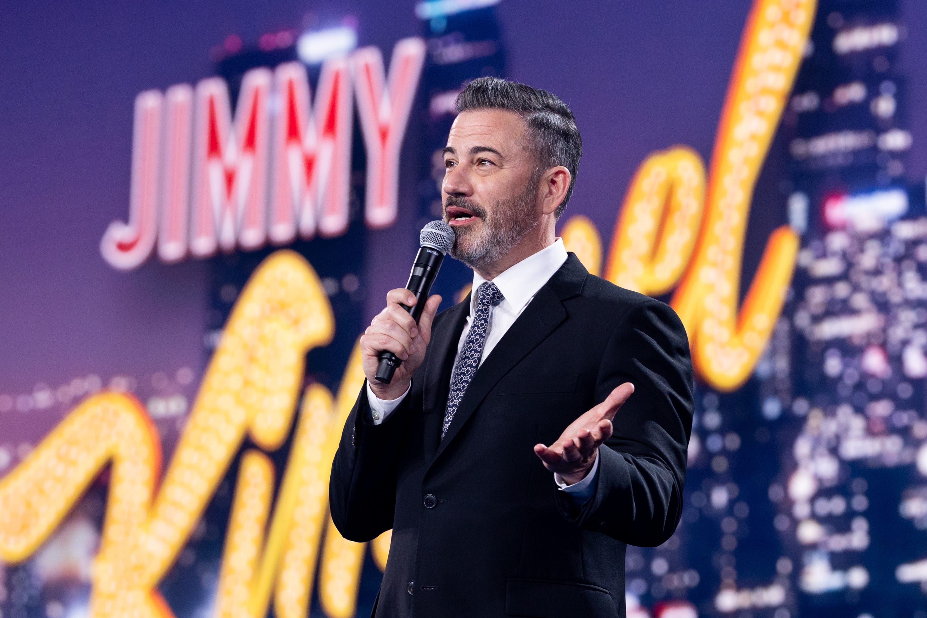 Jimmy Kimmel speaking on stage.