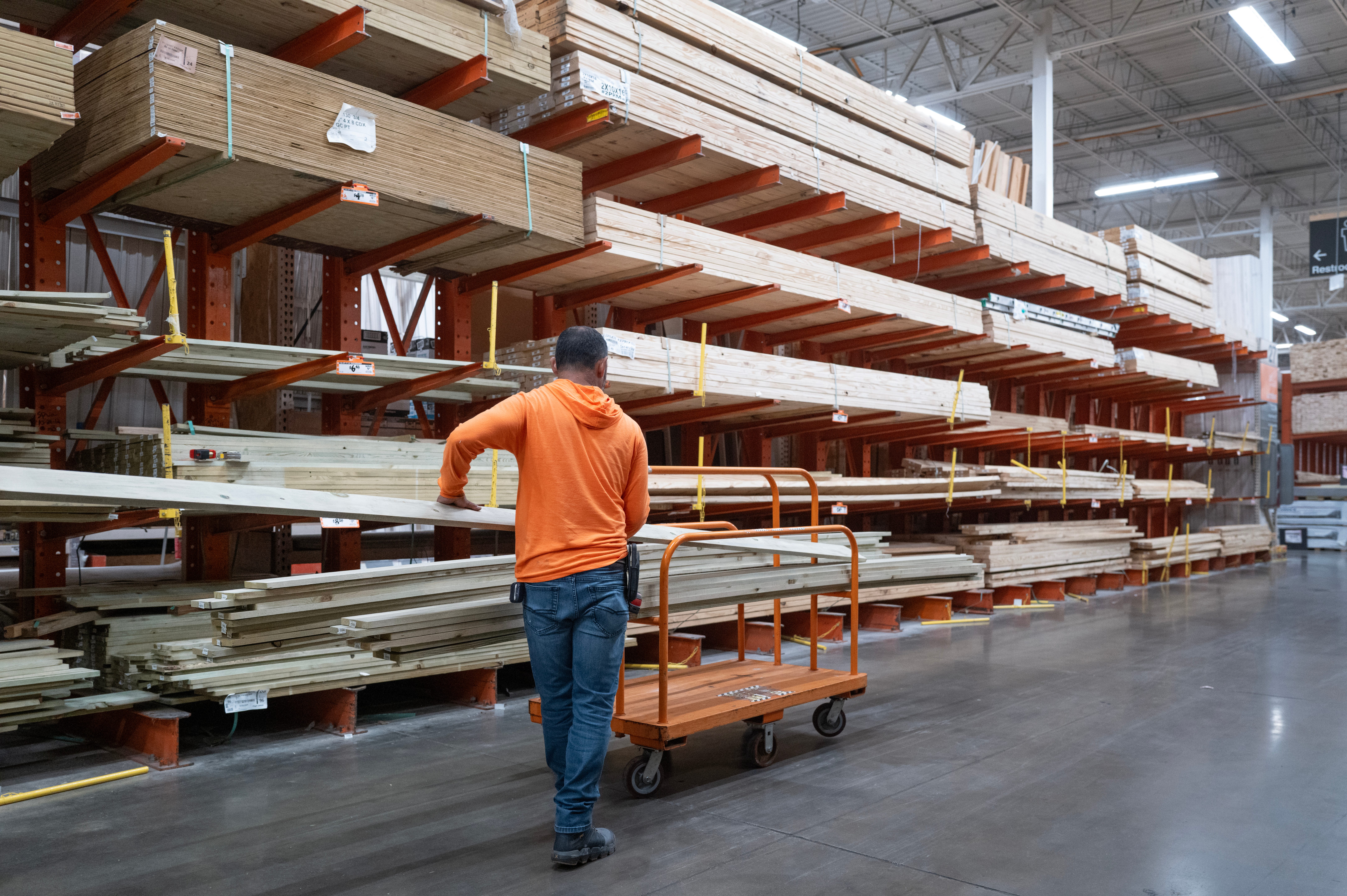 A customer shops at a Home Depot store in Chicago.