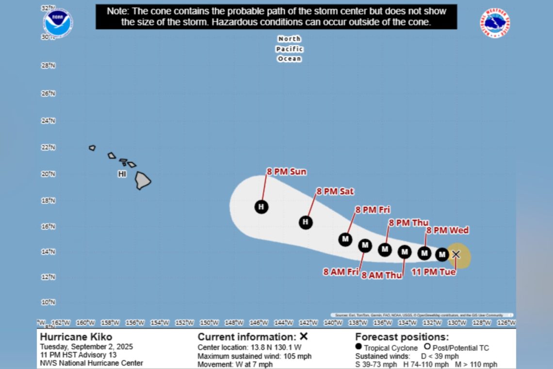 Hurricane Kiko Spaghetti Models as Storm Moves in Direction of Hawaii