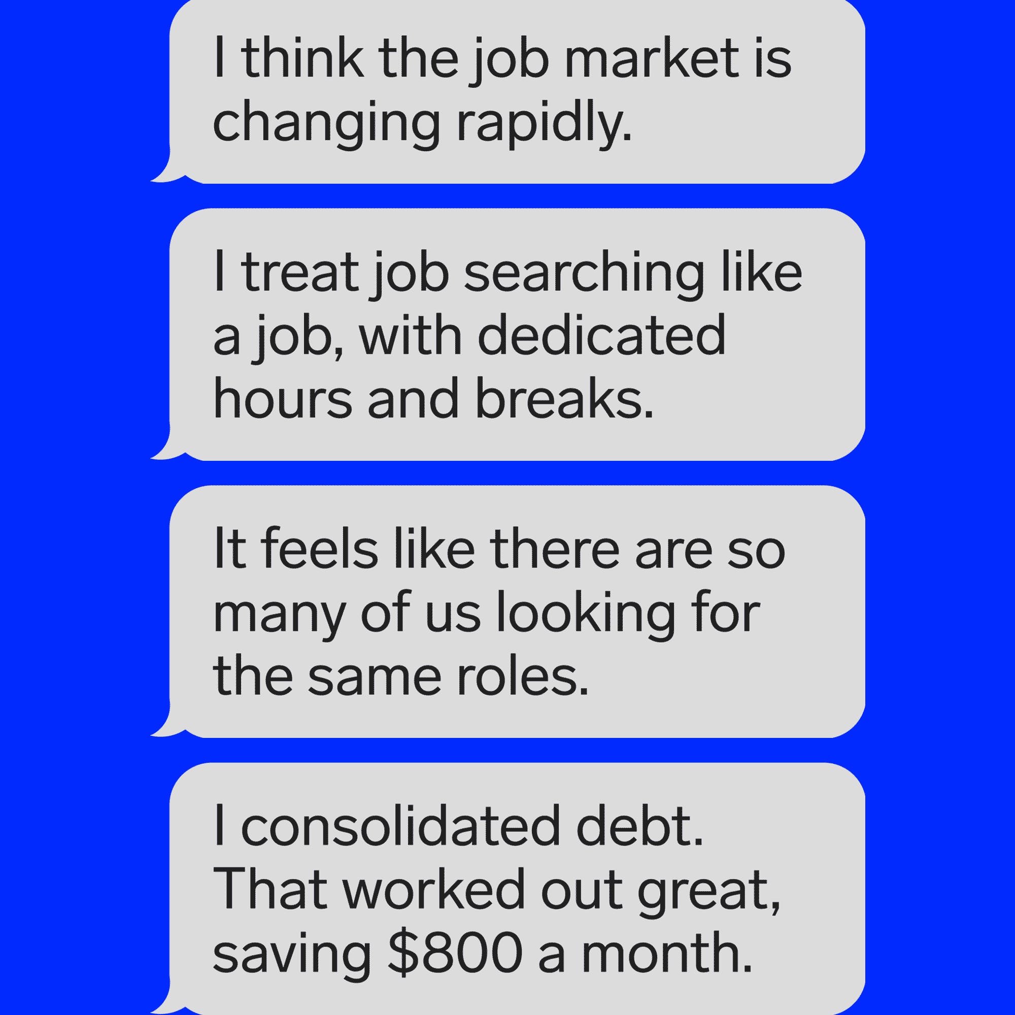 scrolling text messages.