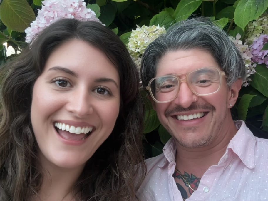 The writer and her husband in Sweden.