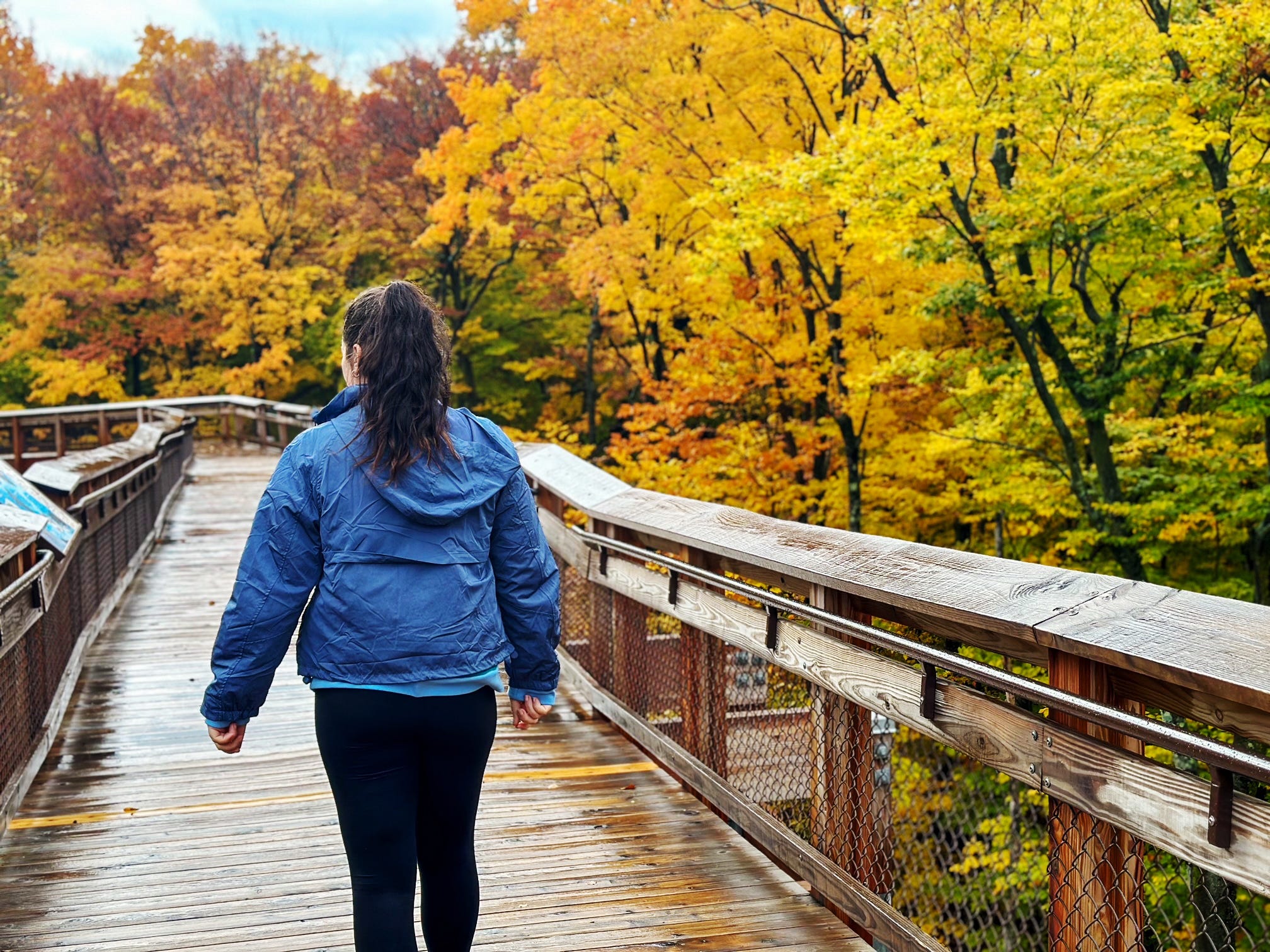 Author Hayley Hutson walking in Peninsula State Park