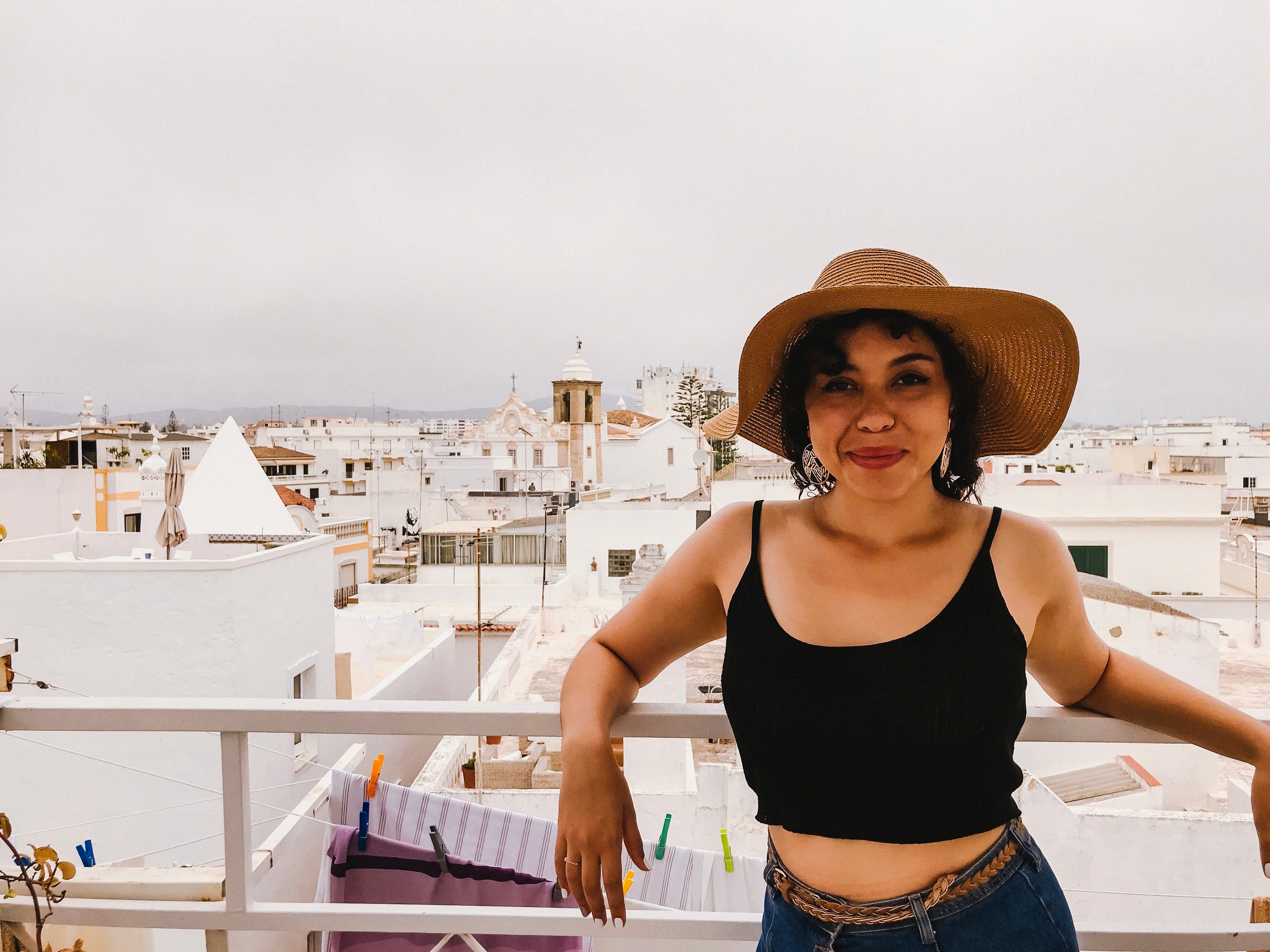The author posing for a photo in the Algarve, Portugal.