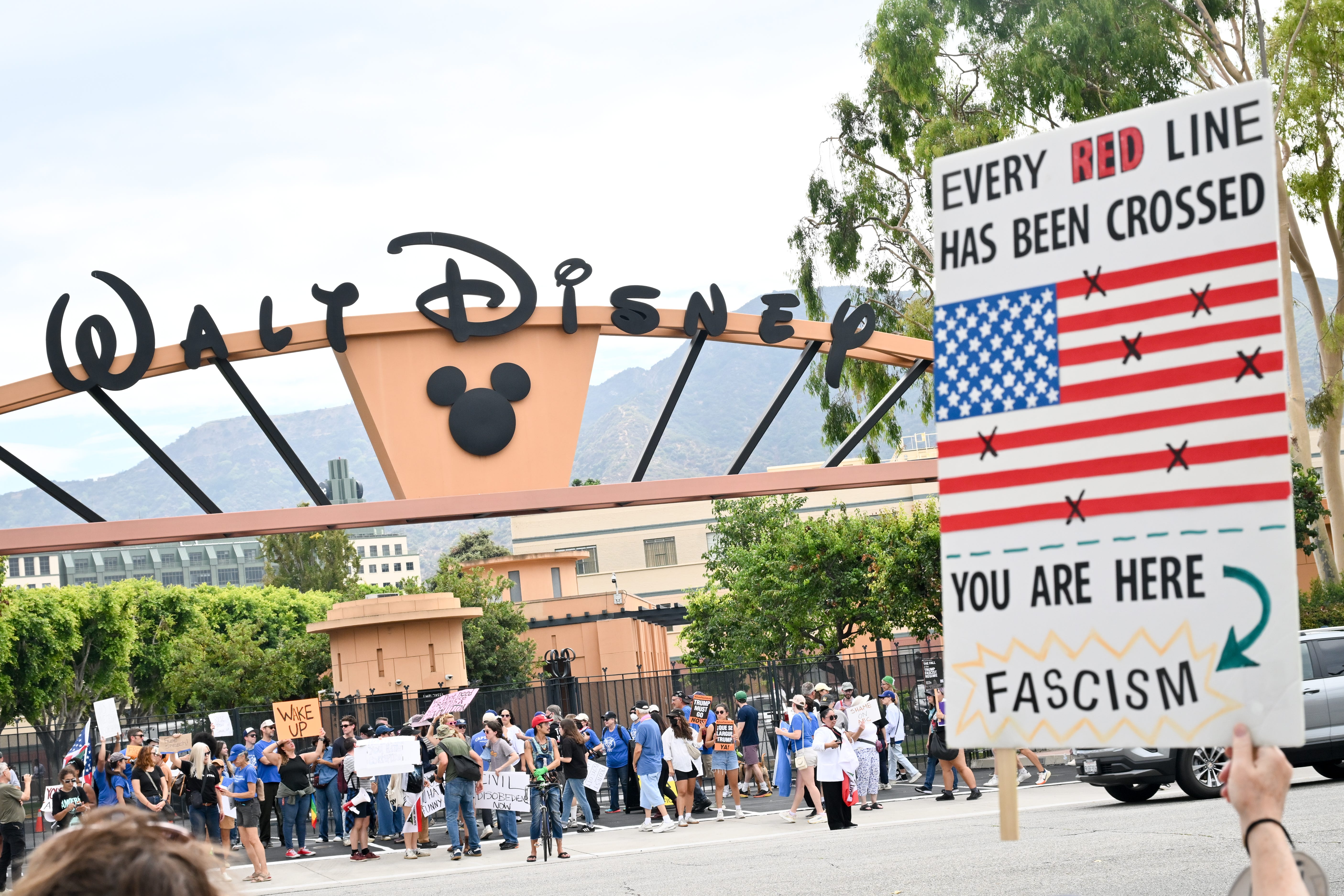 Protesters at Disney main gate