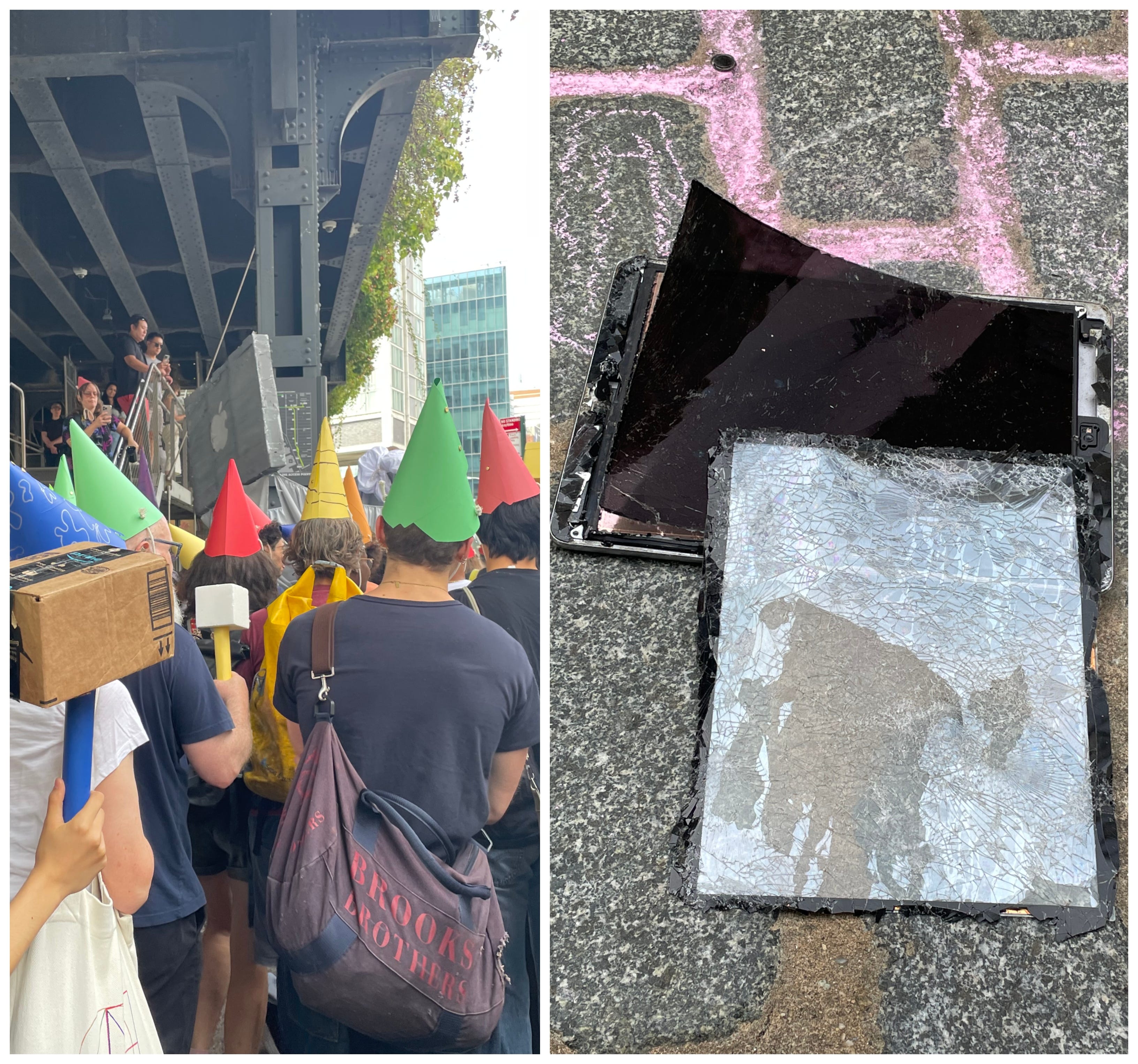 SHITPHONE rally in New York City on September 27, 2025.