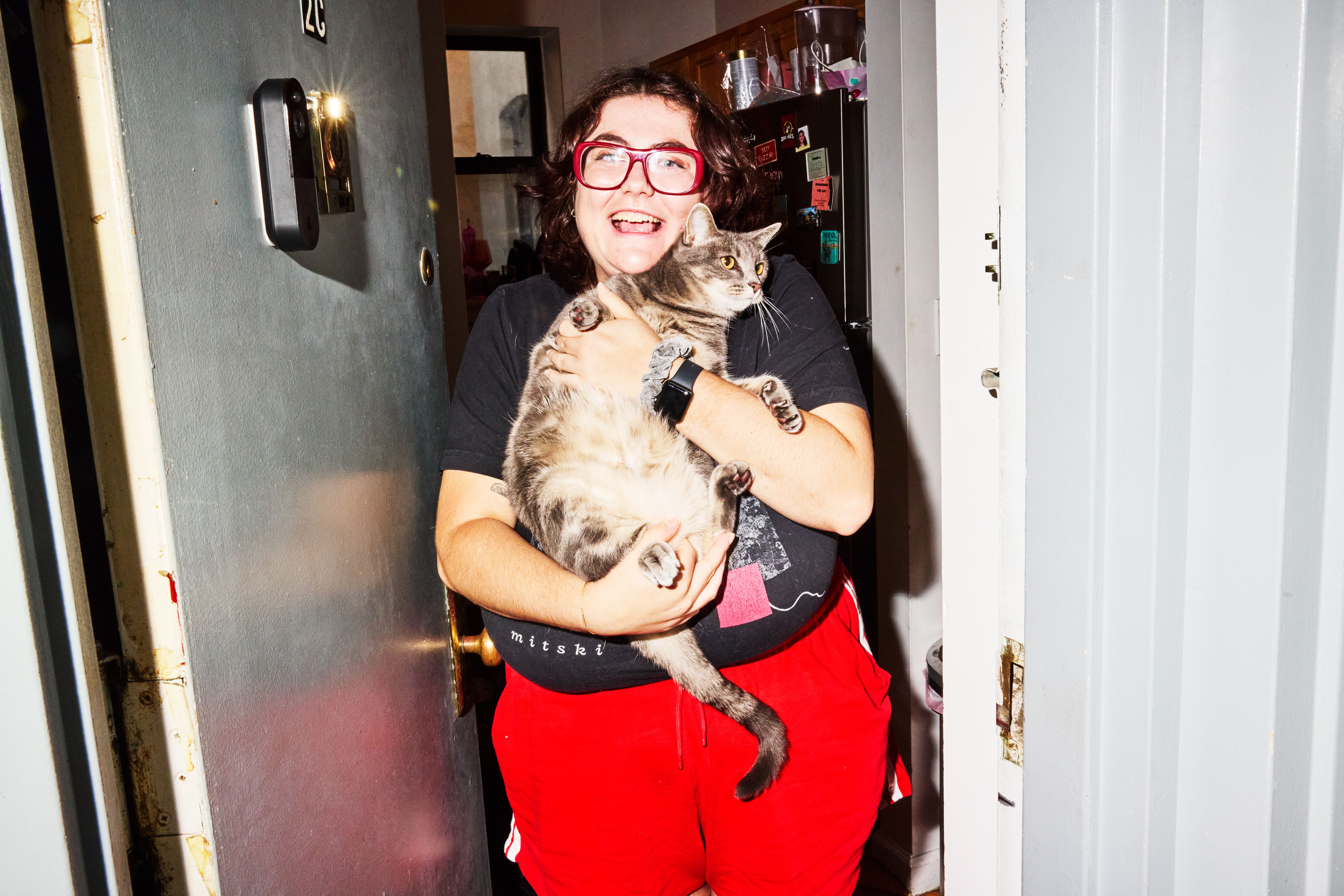 Juliana Kaplan with her cat.