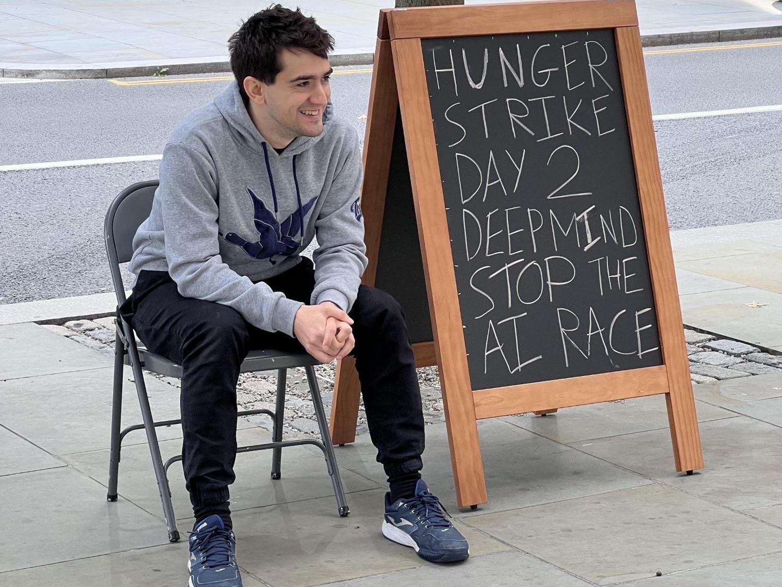 Michael Trazzi on a hunger strike