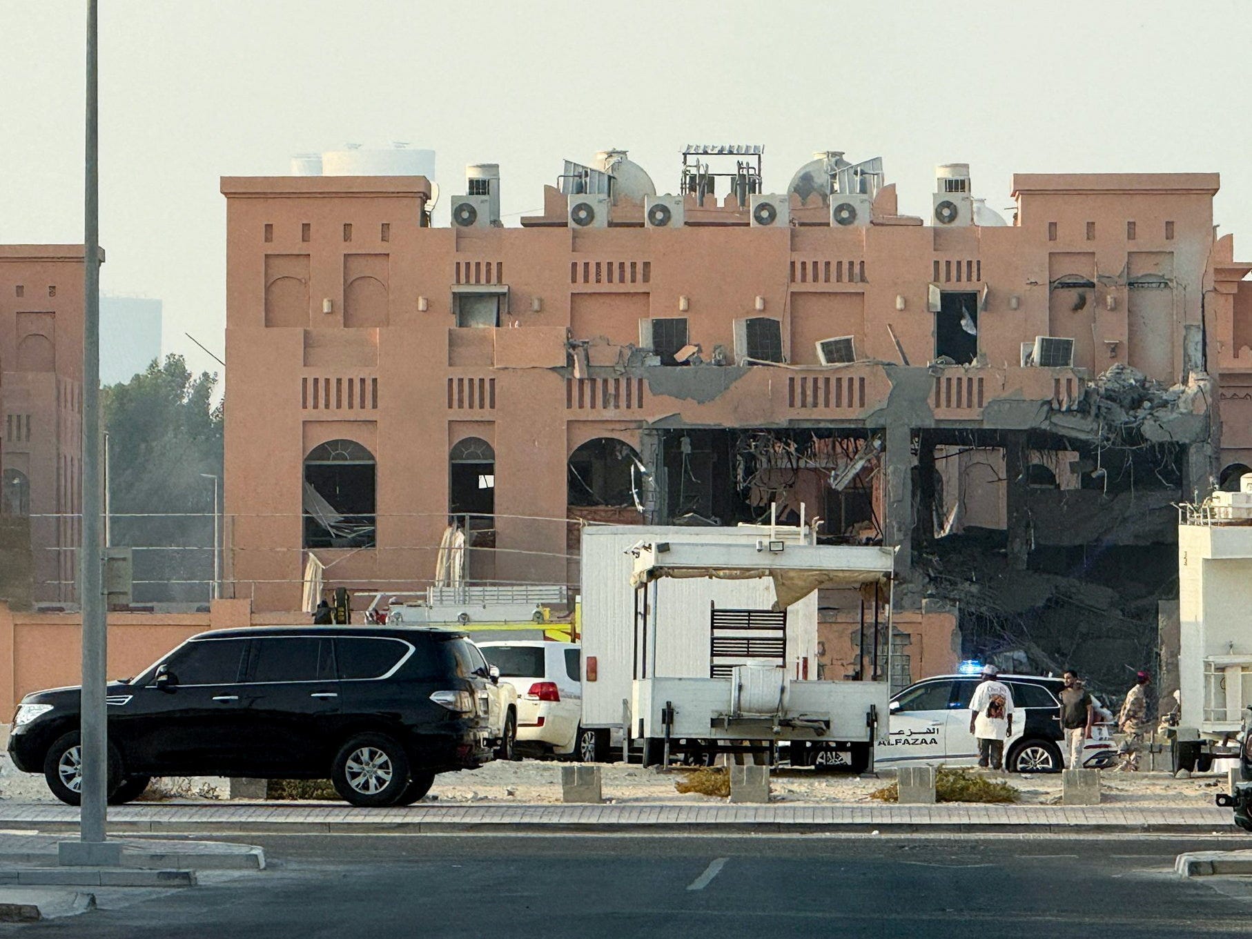 A damaged building, following an Israeli attack on Hamas leaders, according to an Israeli official, in Doha, Qatar, September 9, 2025.