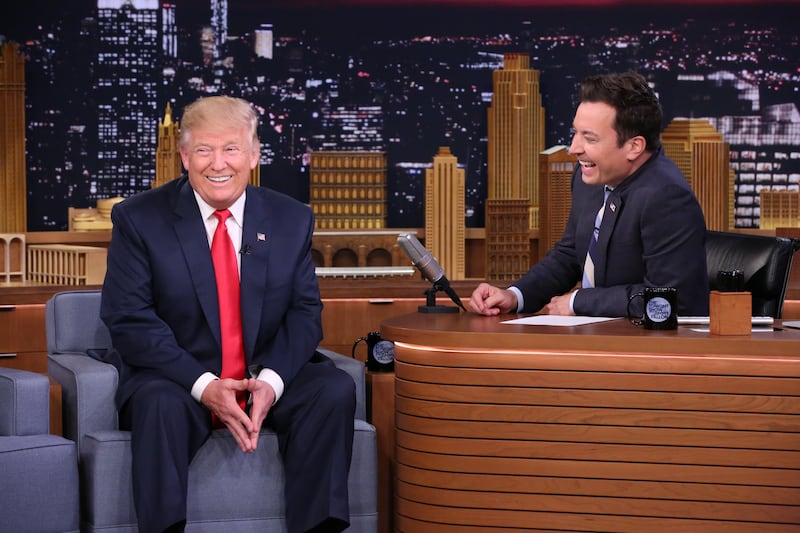 Donald Trump during an interview with host Jimmy Fallon