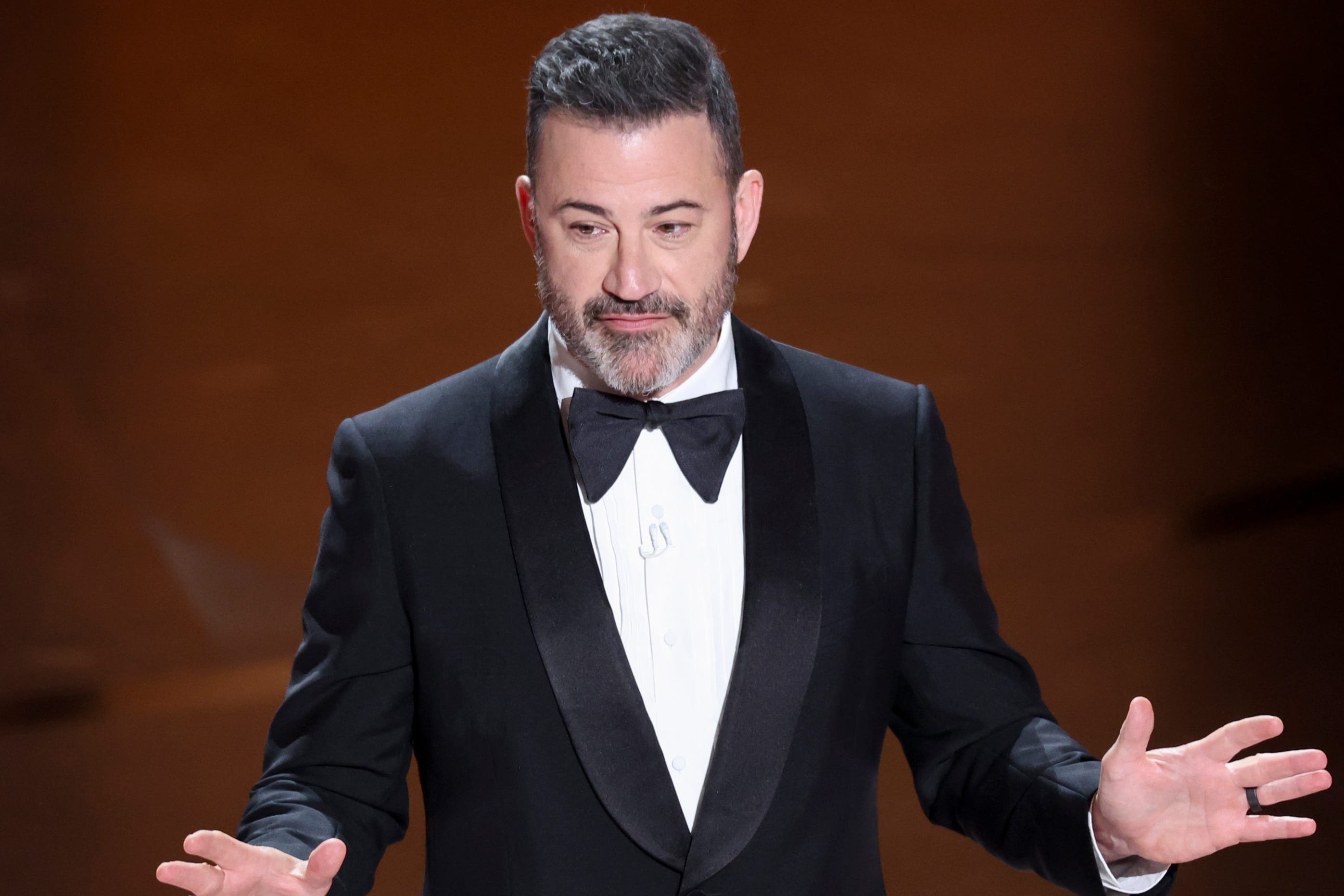 Jimmy Kimmel onstage at the 2024 Oscars.